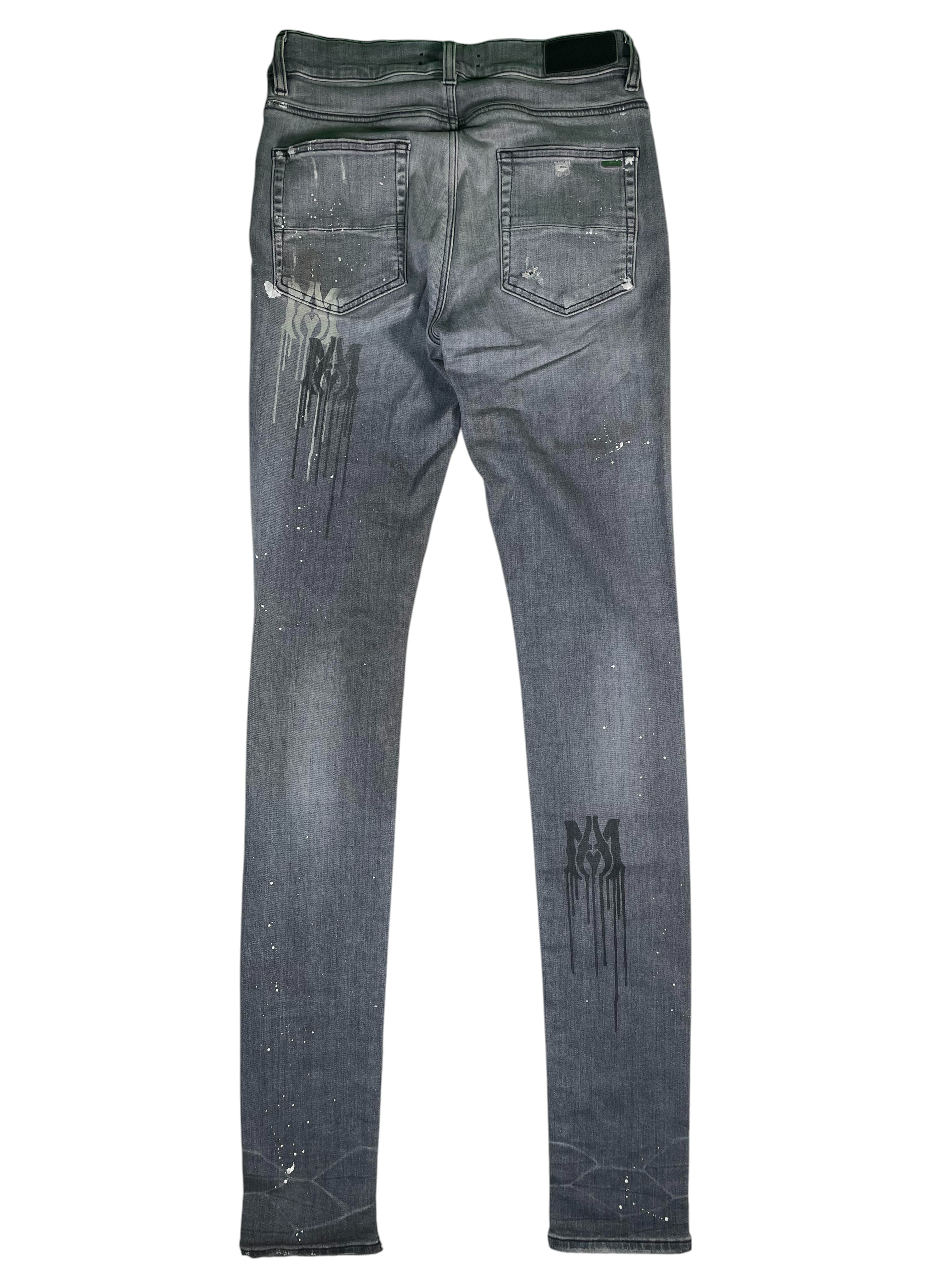 Amiri Stencil Logo Grey Jeans