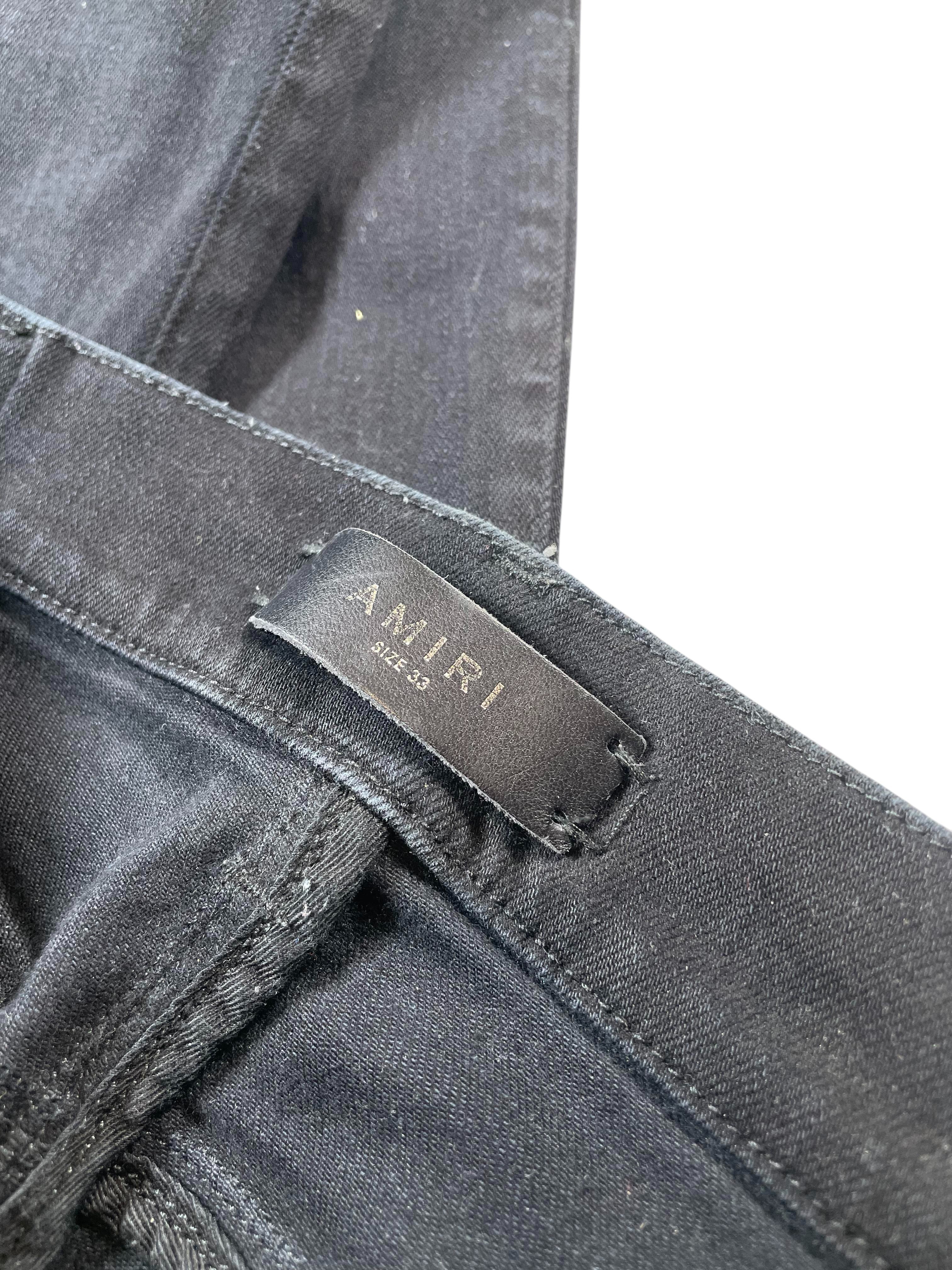 Amiri Yellow & Purple Stripe Black Jeans