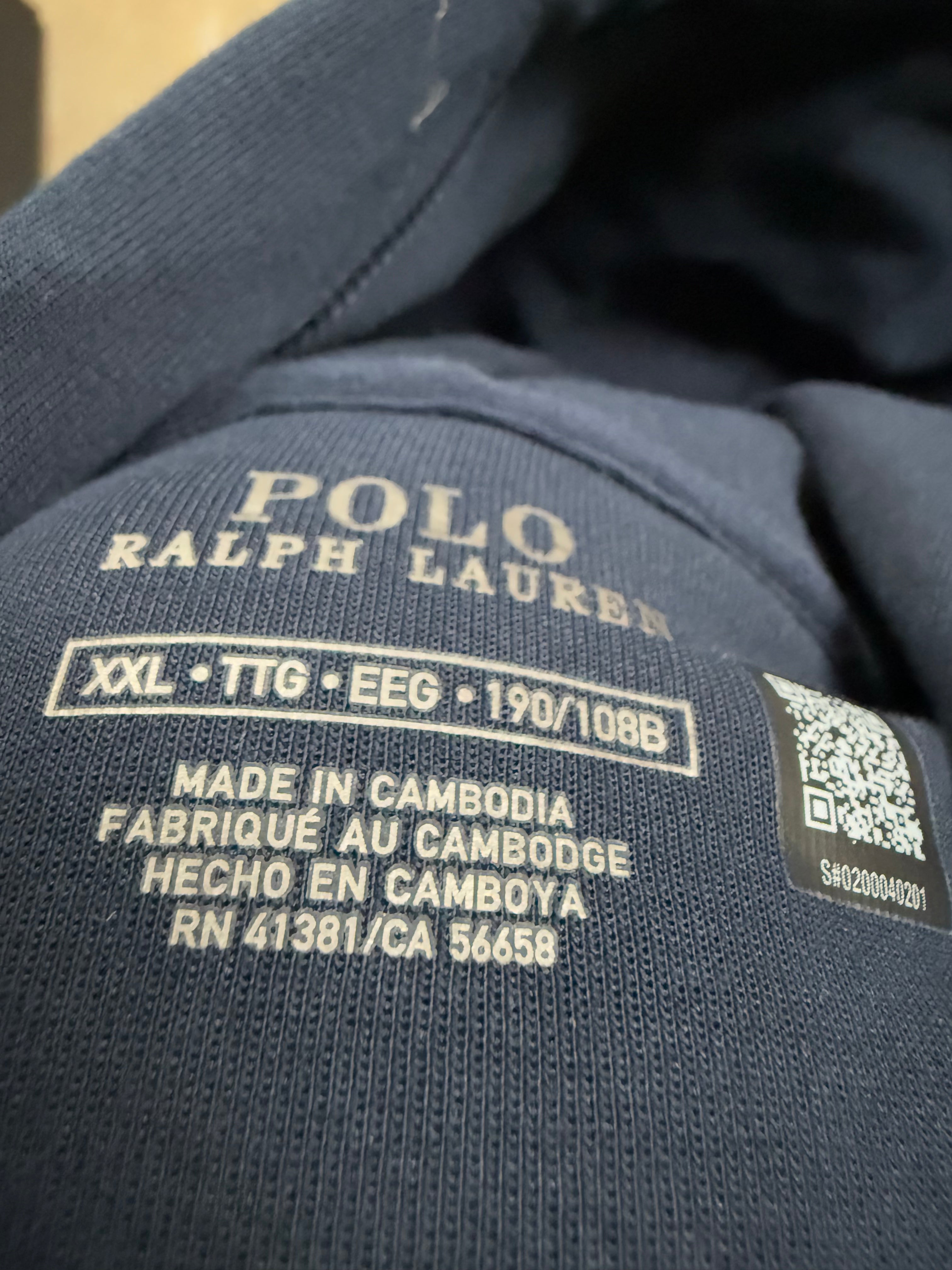 Polo Zip Up Navy White New With Tags XXL