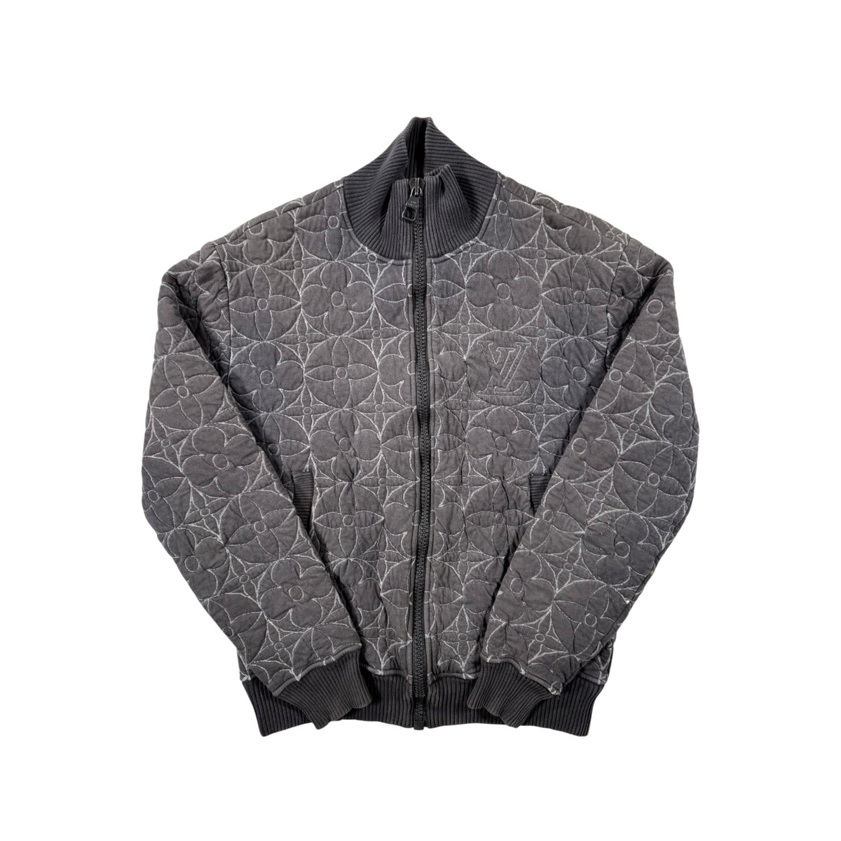 Louis Vuitton Floral Monogram Padded Grey Jacket