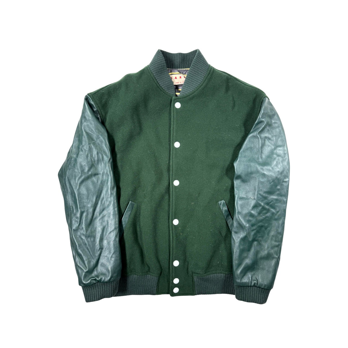 Marni Stitch Logo Bomber Green Jacket