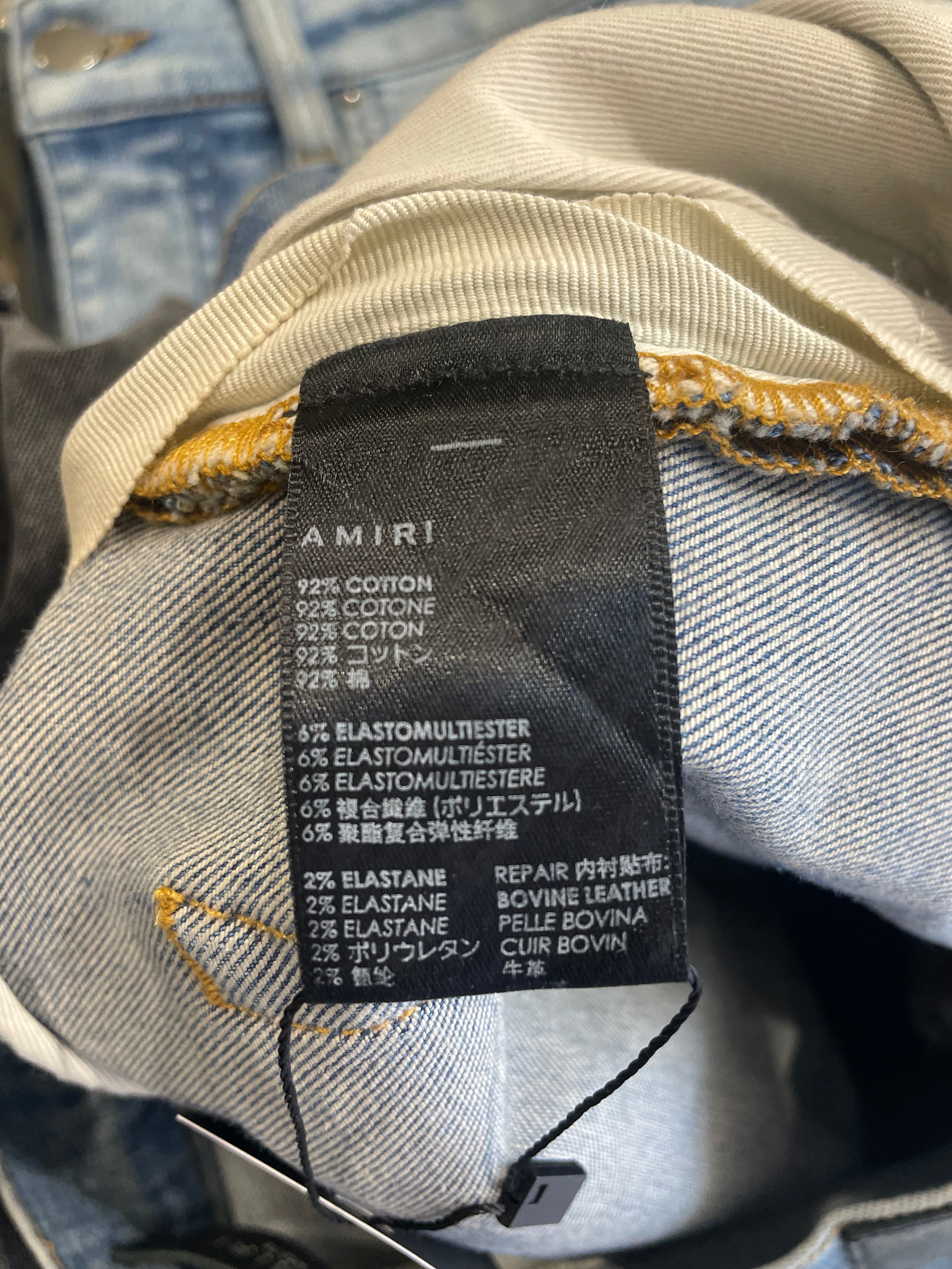 Amiri Clay Side Logo Light Wash Blue Jeans