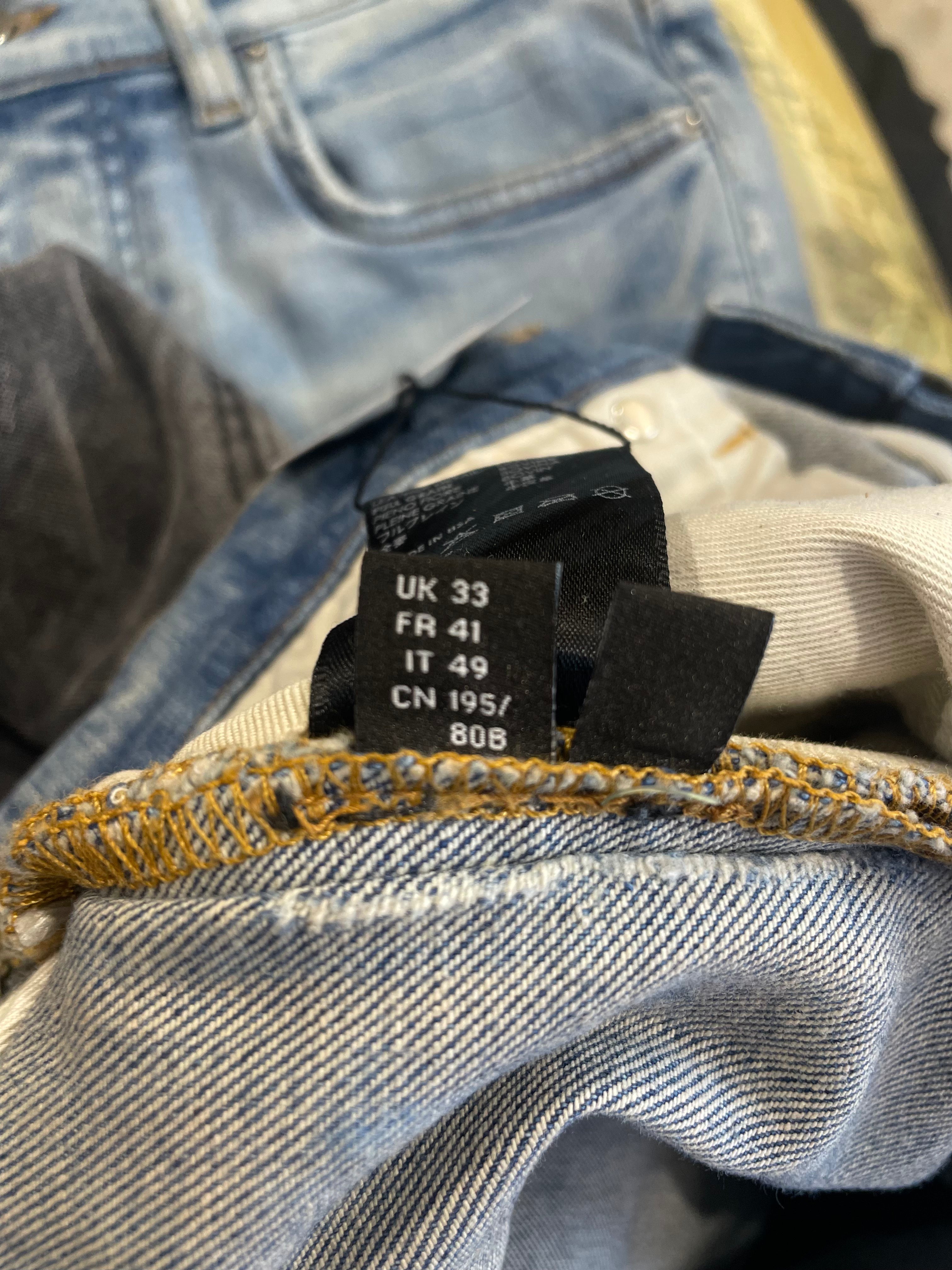 Amiri Clay Side Logo Light Wash Blue Jeans