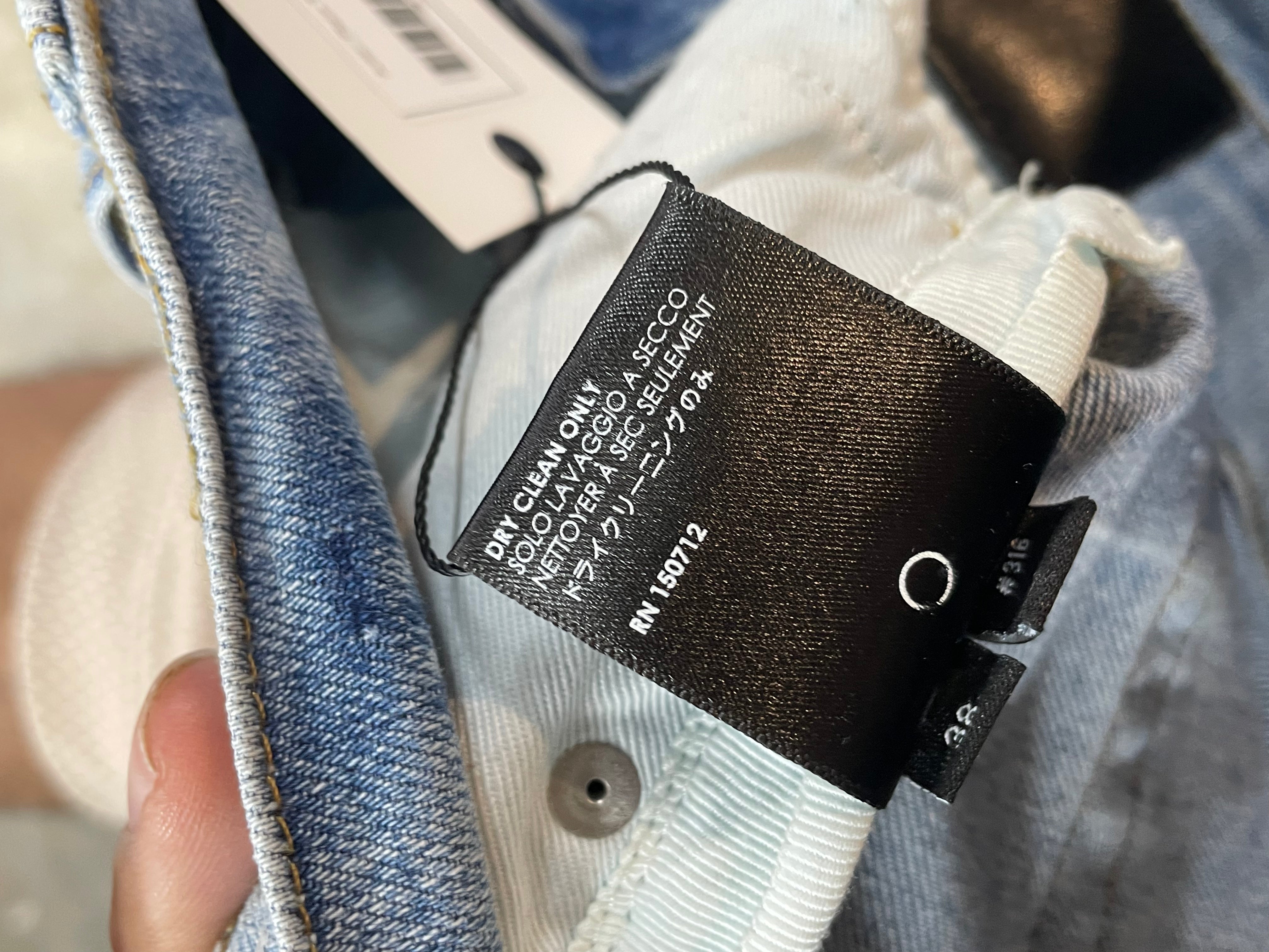 Amiri Plain Thrasher Light Wash Splatter Rip Used 38