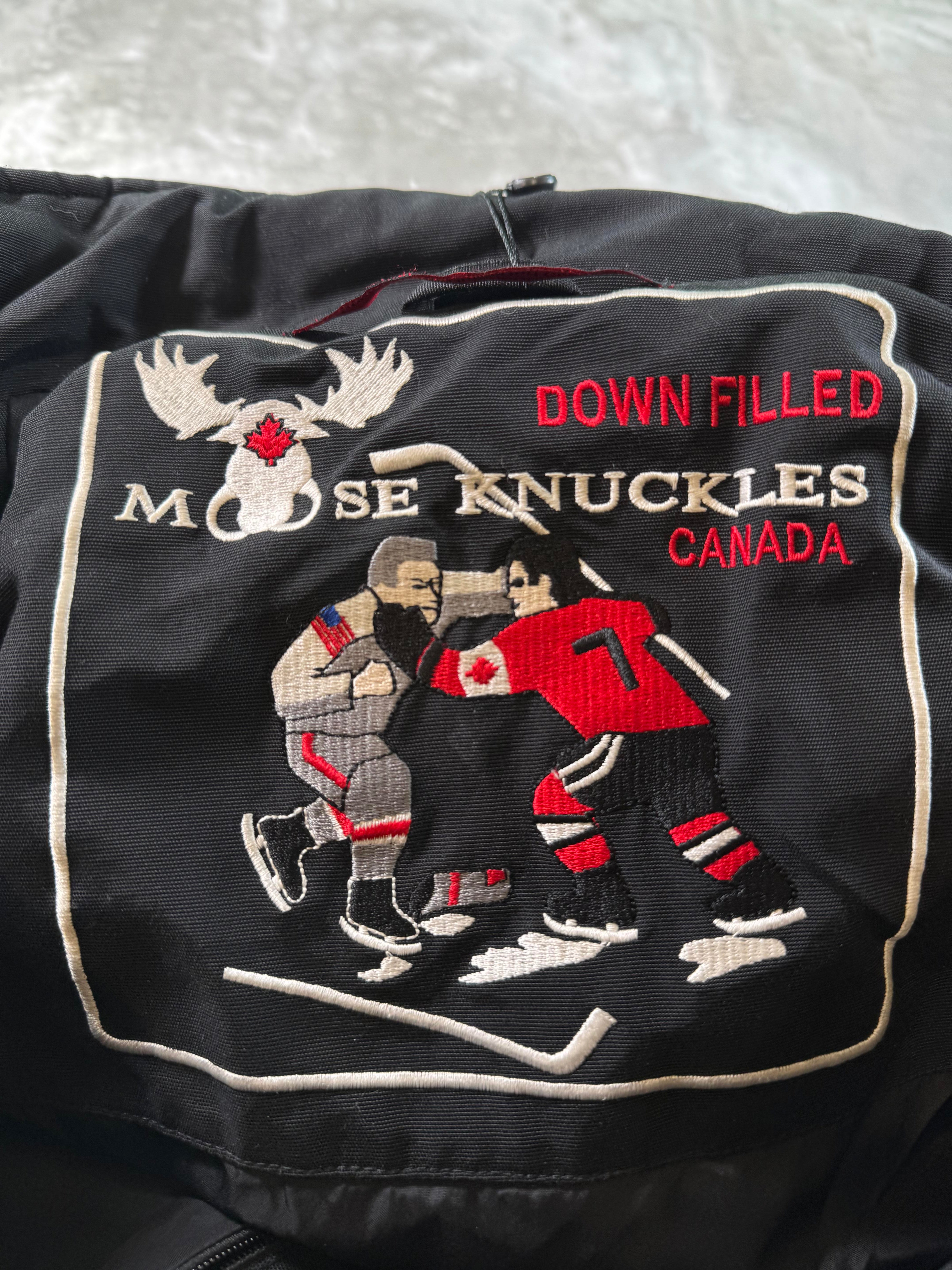 Moose Knuckles 3Q White Fur Black Jacket