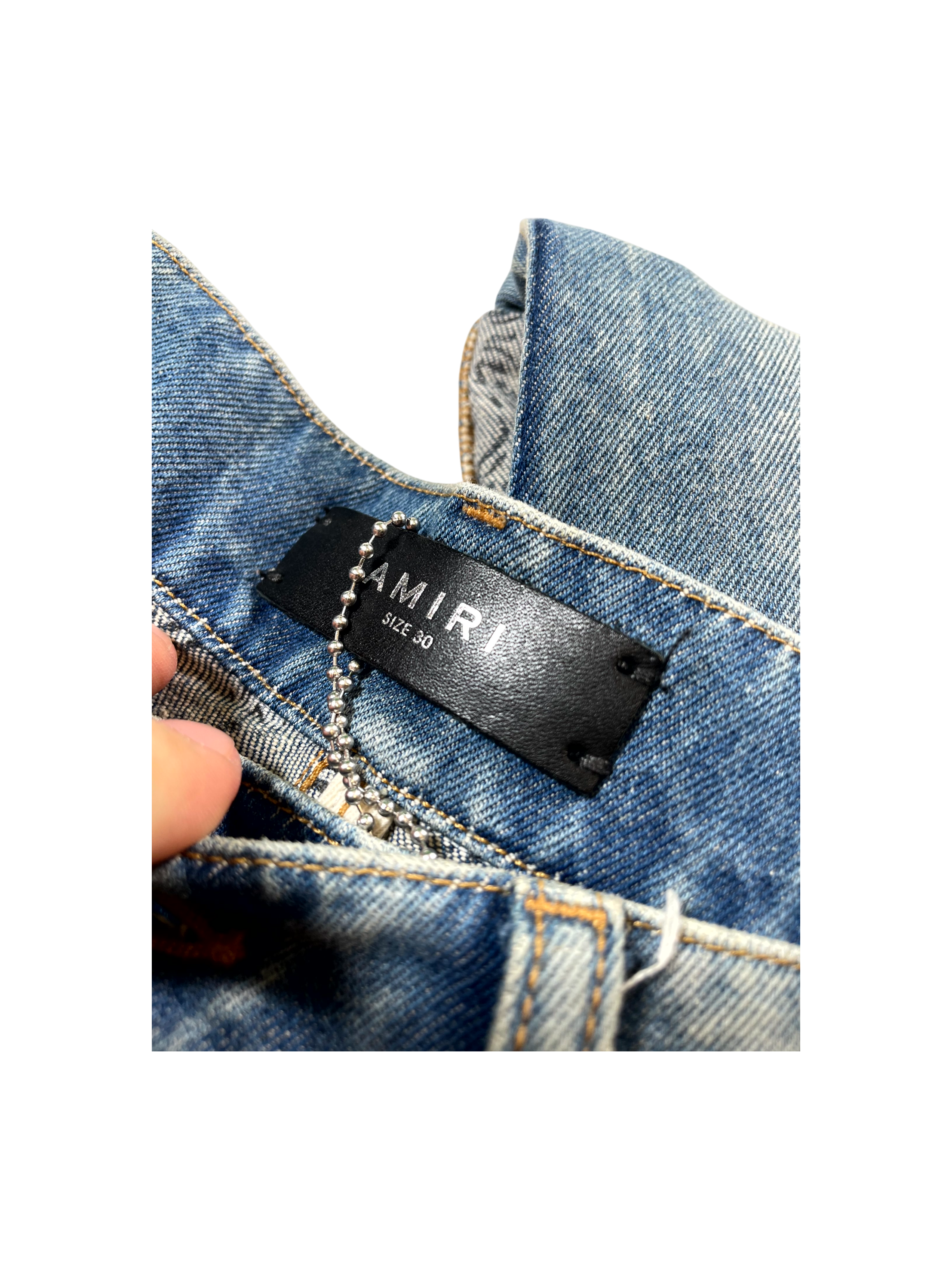 Amiri Wide Leg Thrasher Light Wash Jeans