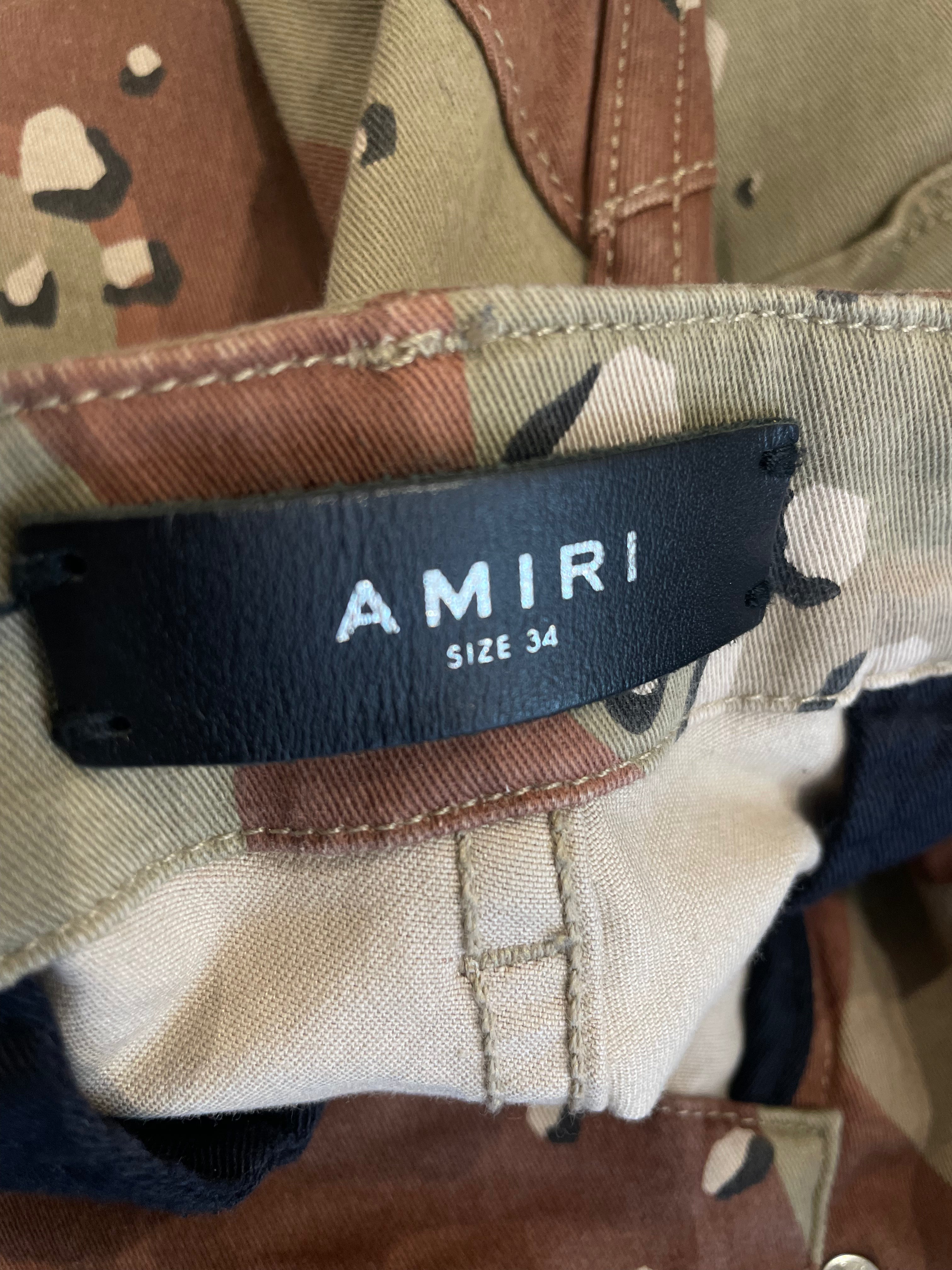 Amiri MX1 Desert Camo Black Patch Cargo Pants