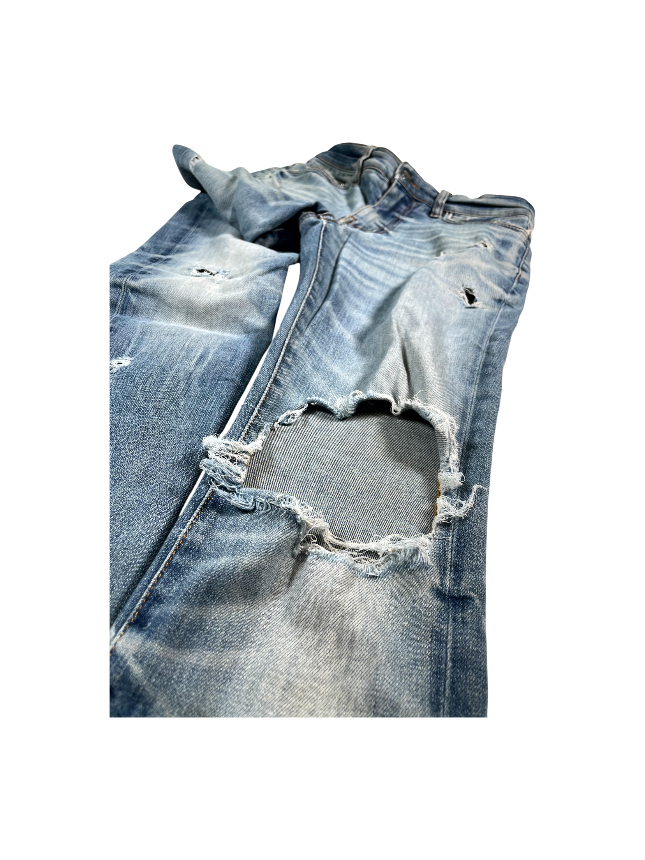 Amiri Thrasher Ripped Light Wash Jeans