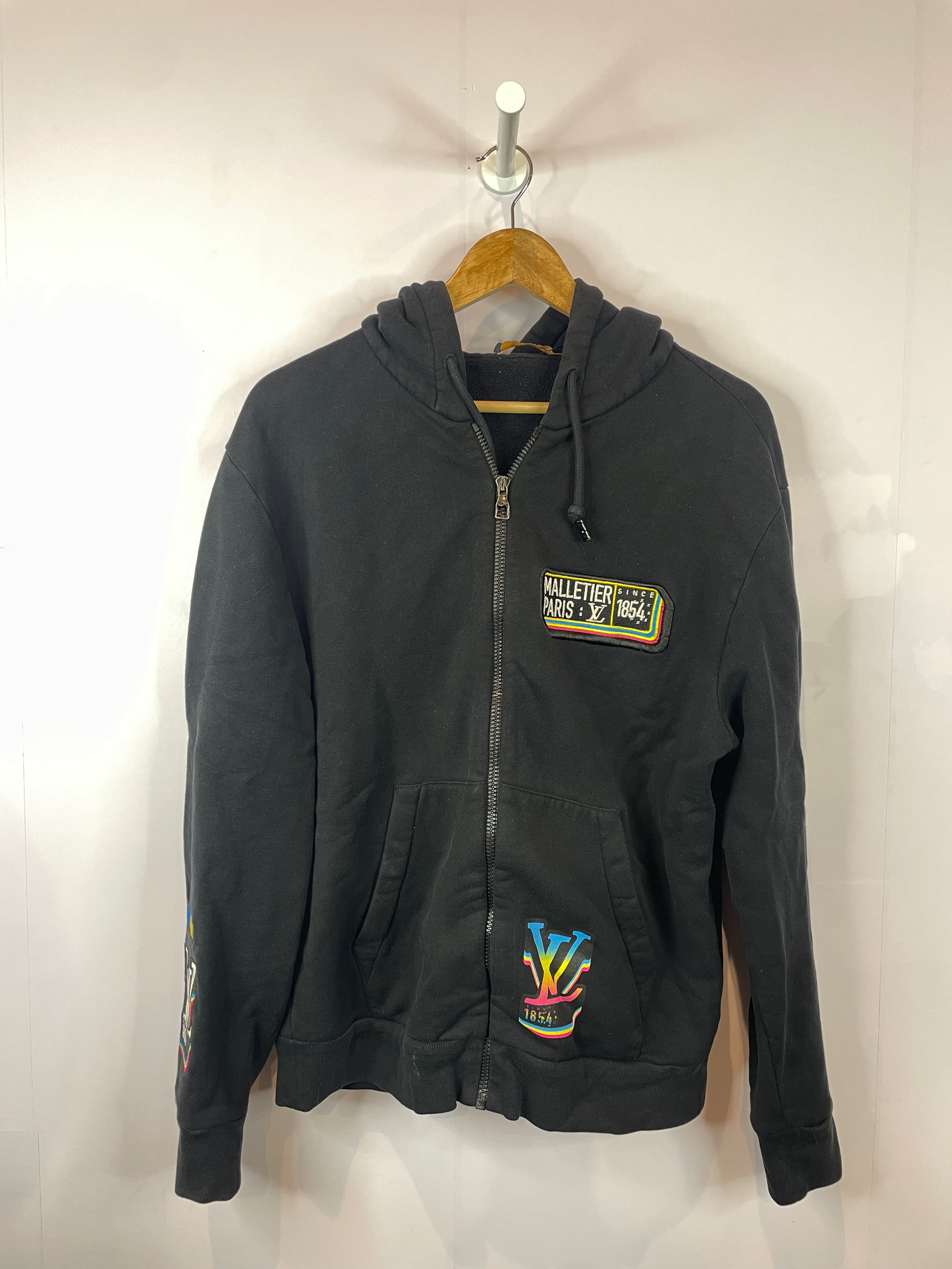 LV Malletier Black Zip Up Hoodie
