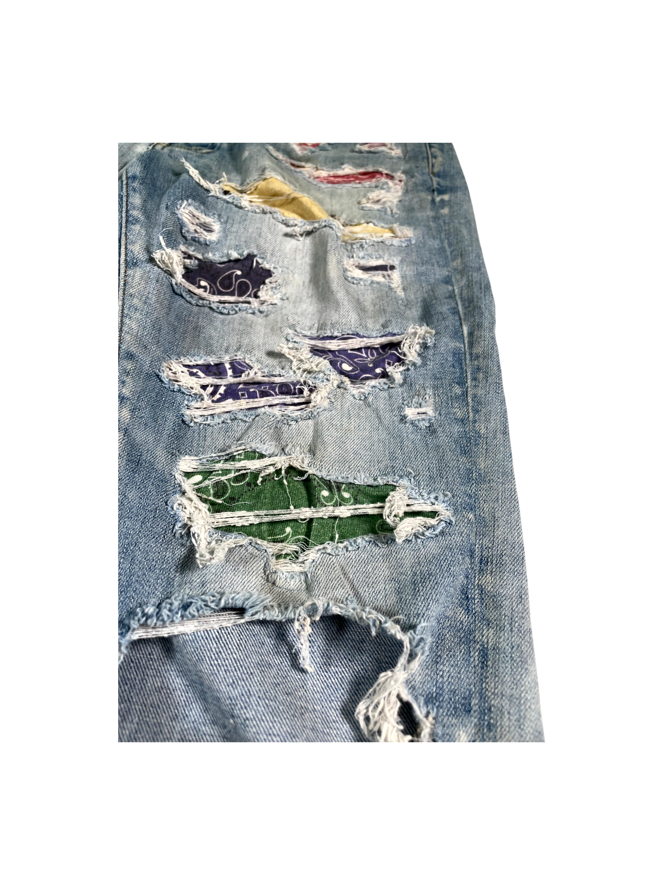 Amiri 'Rainbow Paisley Thrasher' Light Wash Jeans