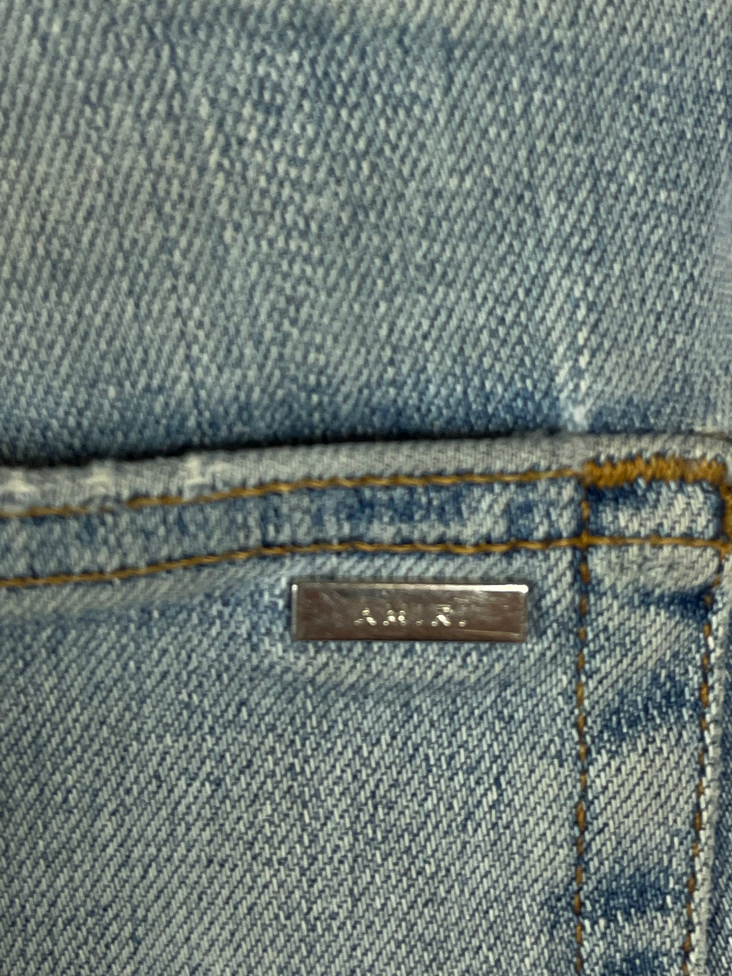 Amiri MX2 Light Wash White Paisley Used 30