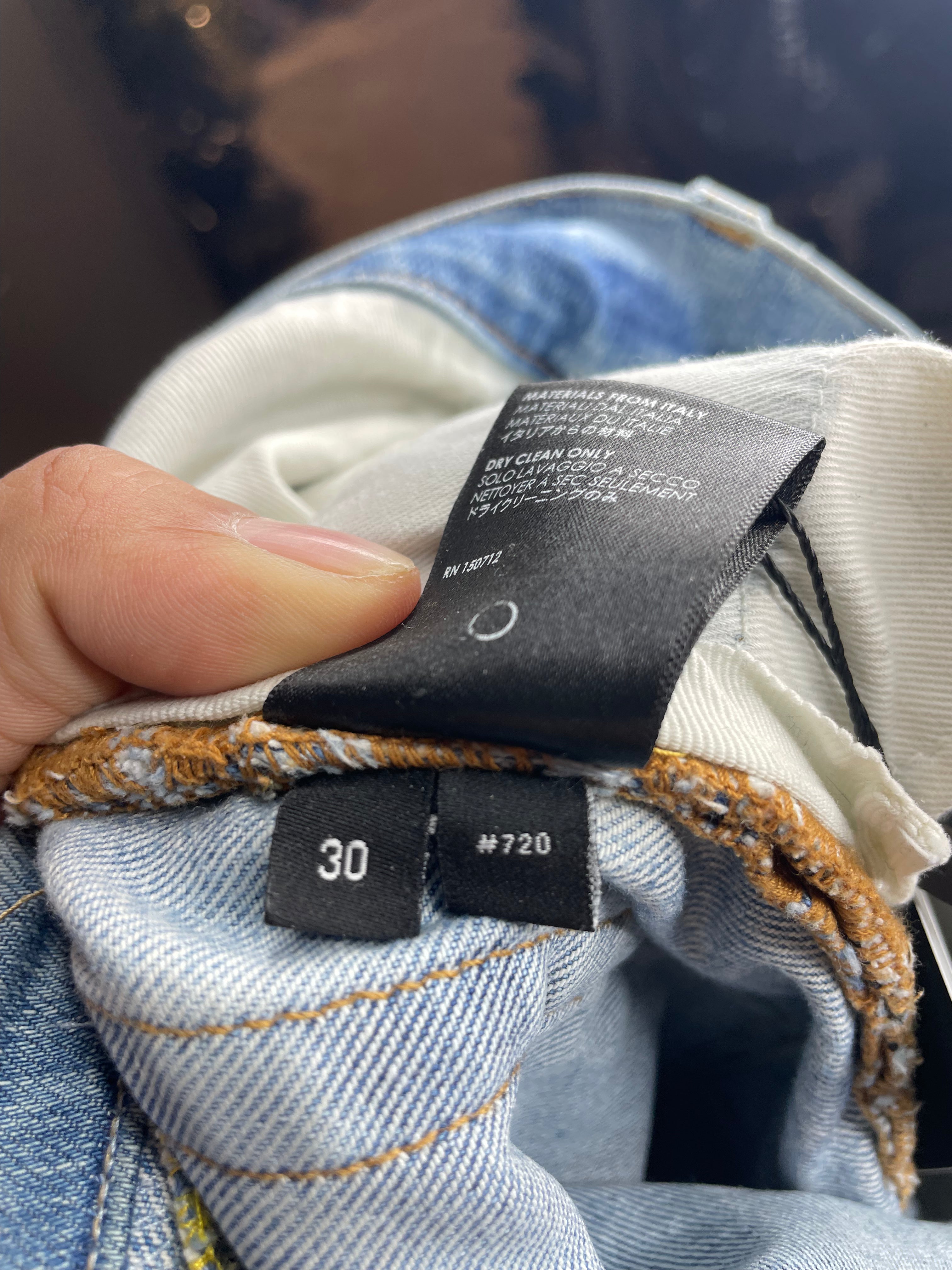 Amiri MX2 Light Wash White Paisley Used 30