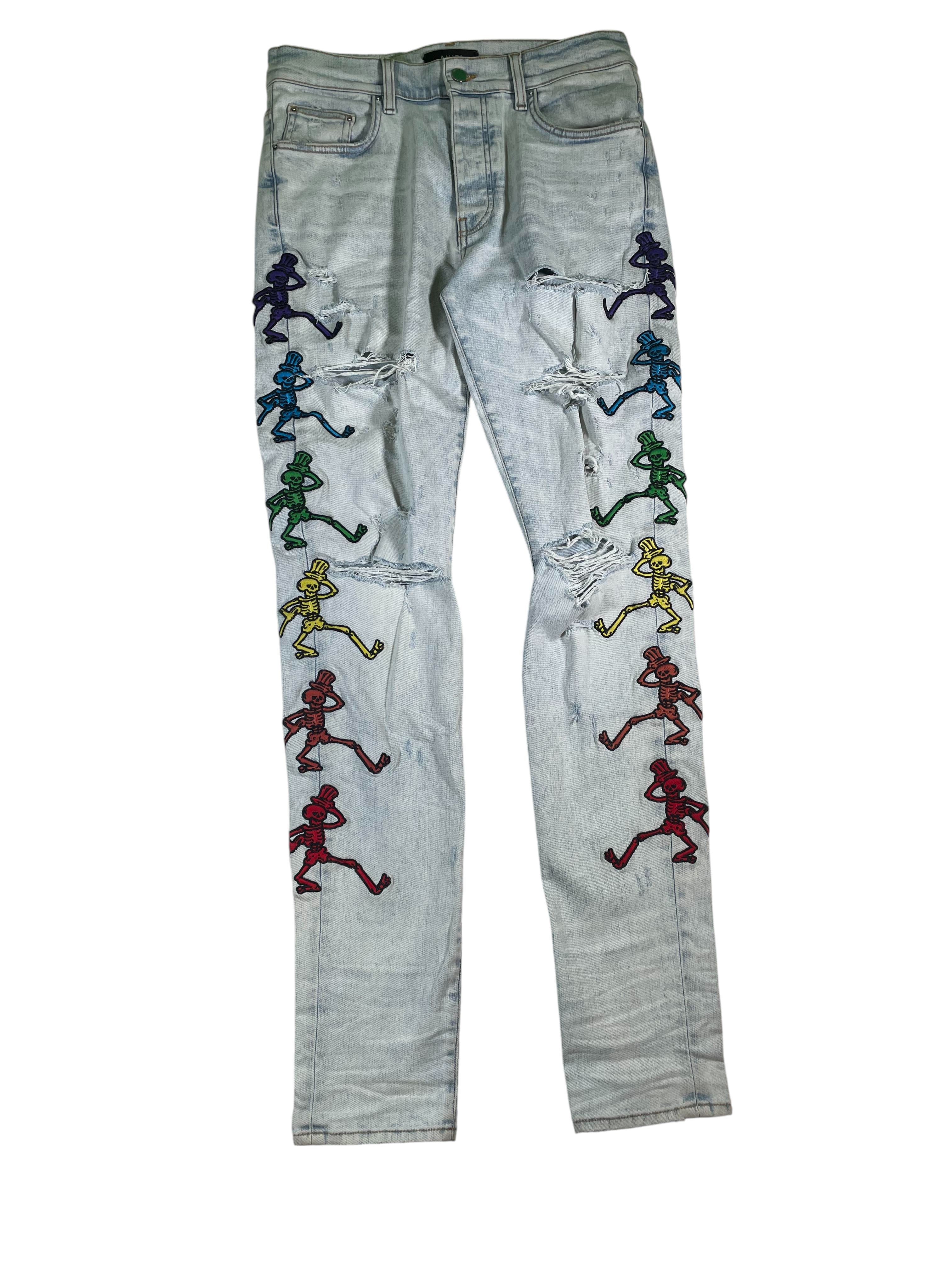 Amiri Grateful Dead Light Wash Jeans