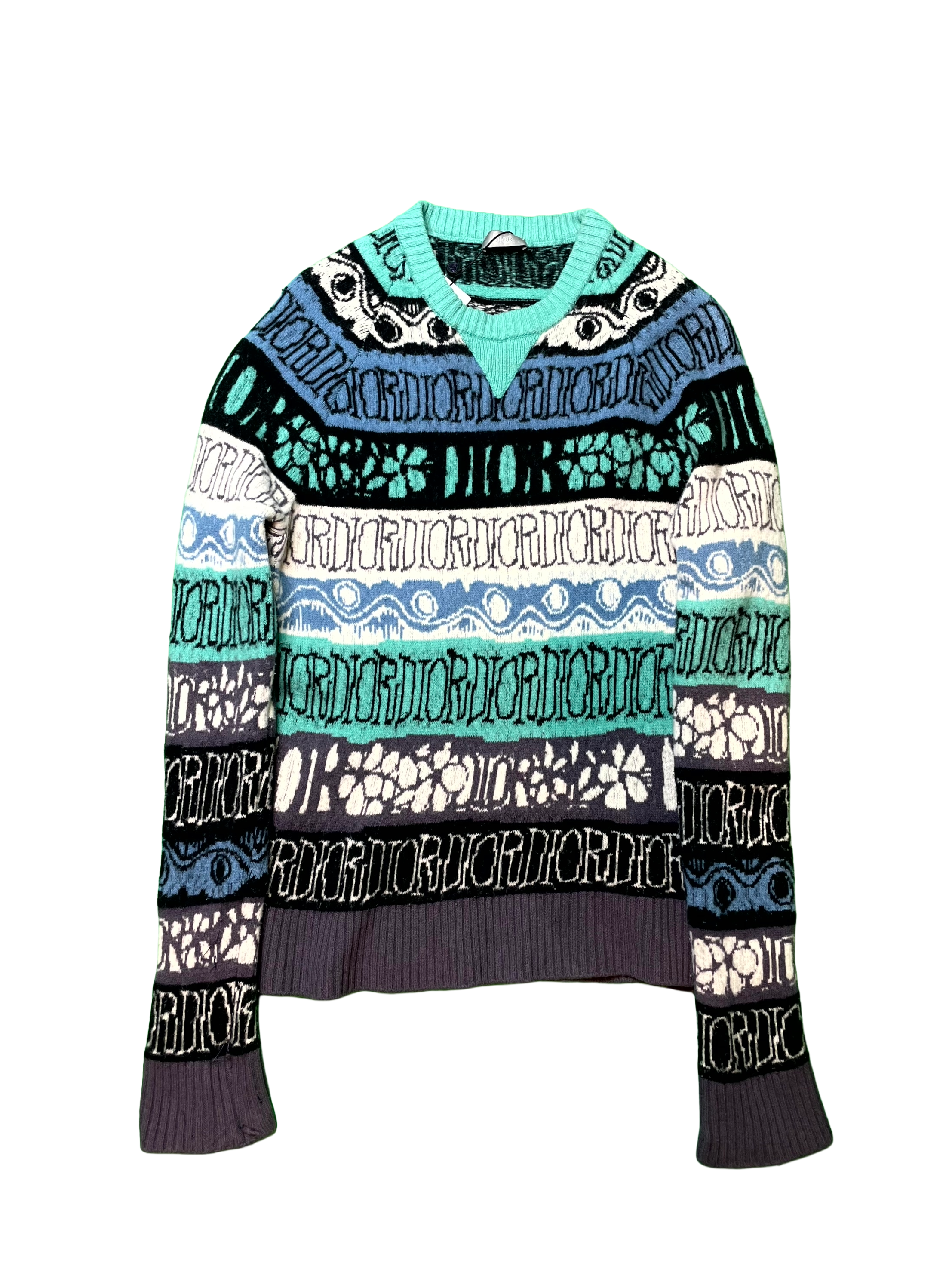 Dior Stussy Mohair Multicolor Crewneck Sweater