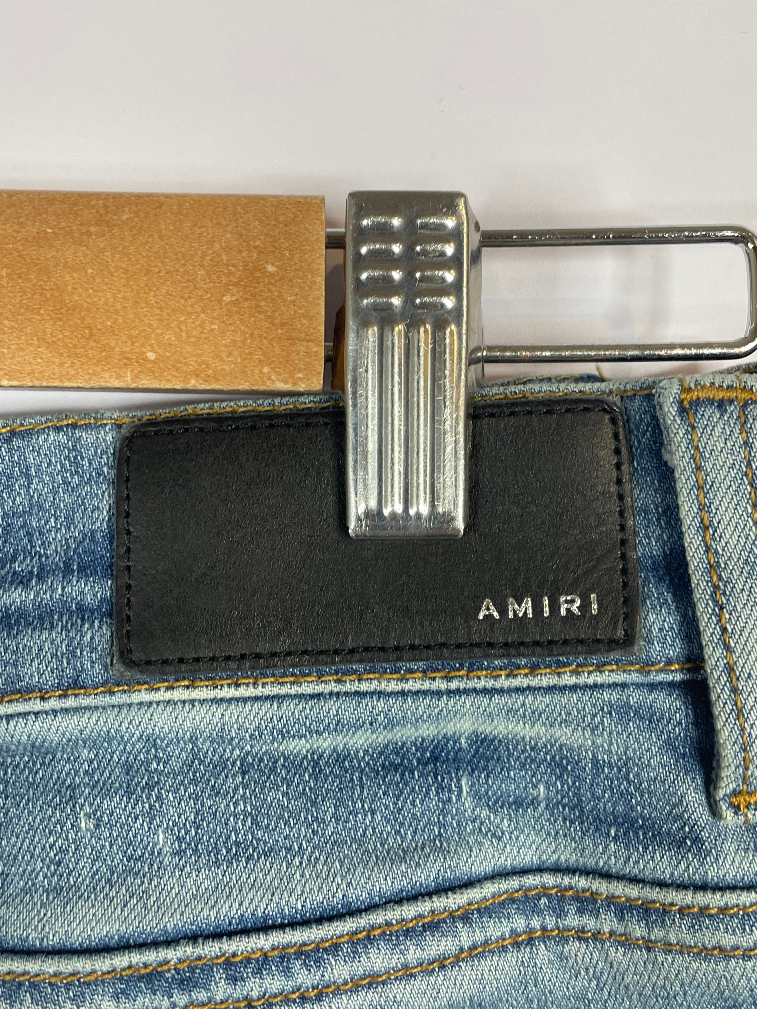 Amiri MX1 Light Wash Camo Patch Used 32