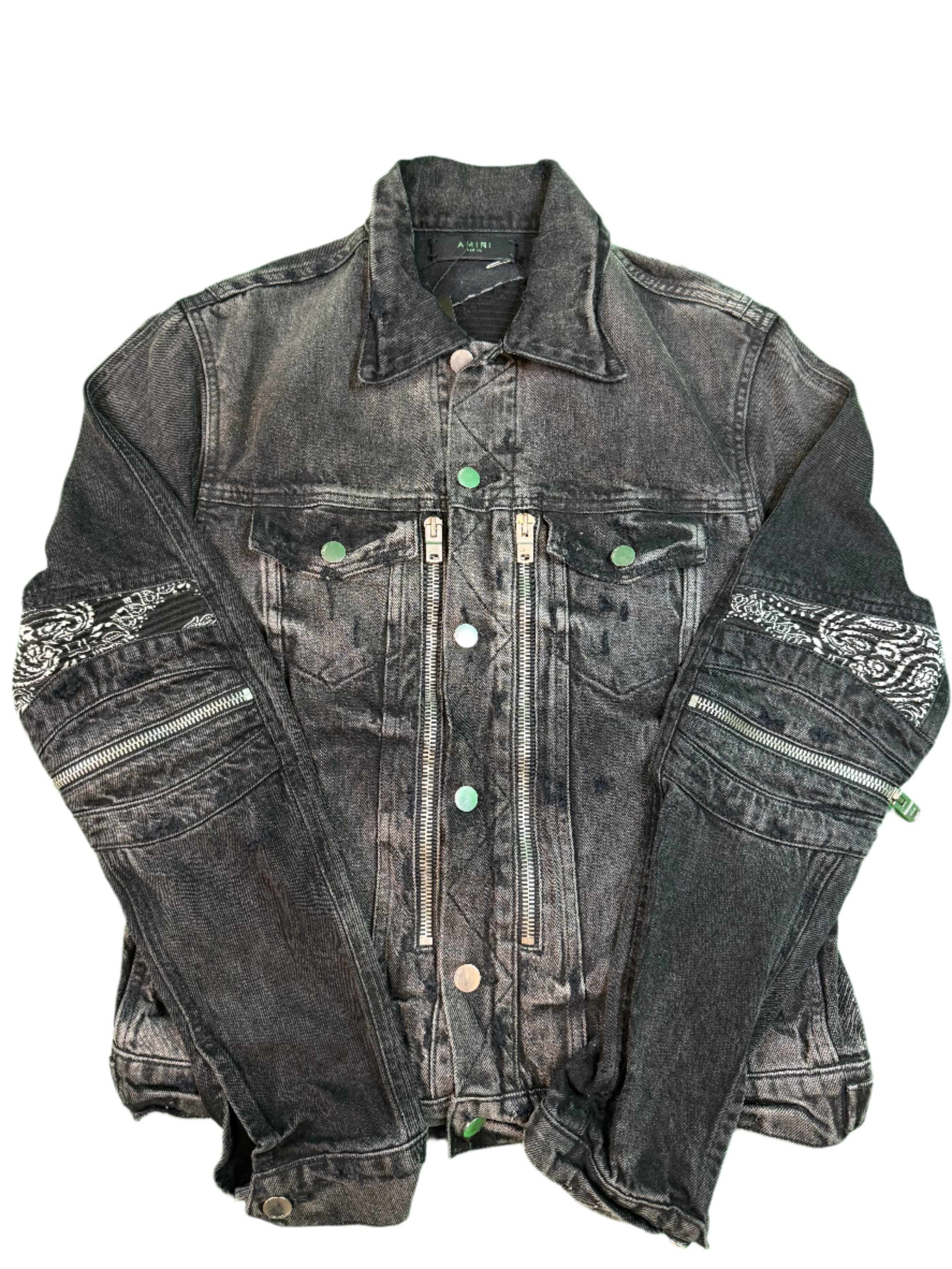 Amiri MX2 Black Paisley Denim Jacket