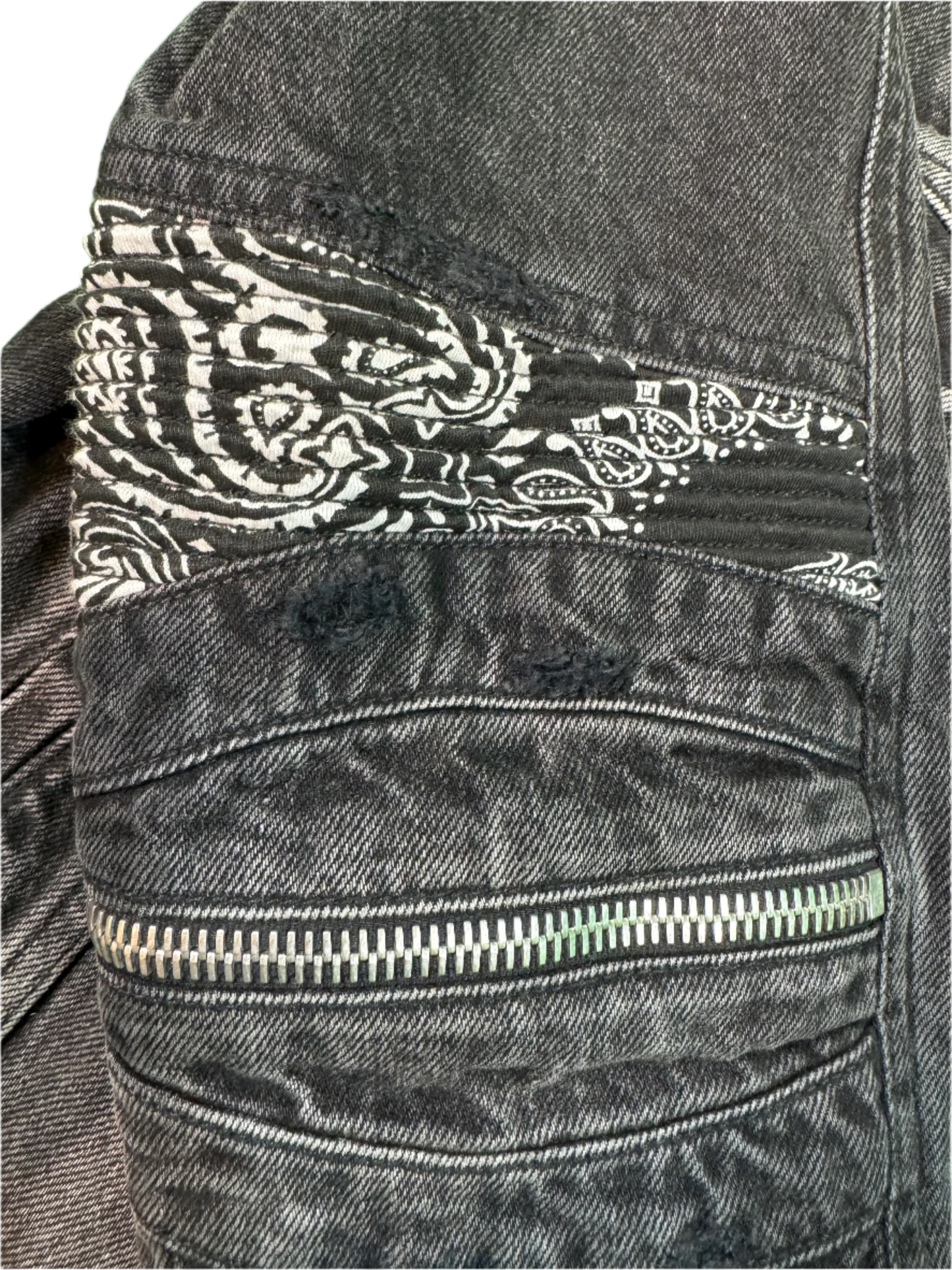 Amiri MX2 Black Paisley Denim Jacket