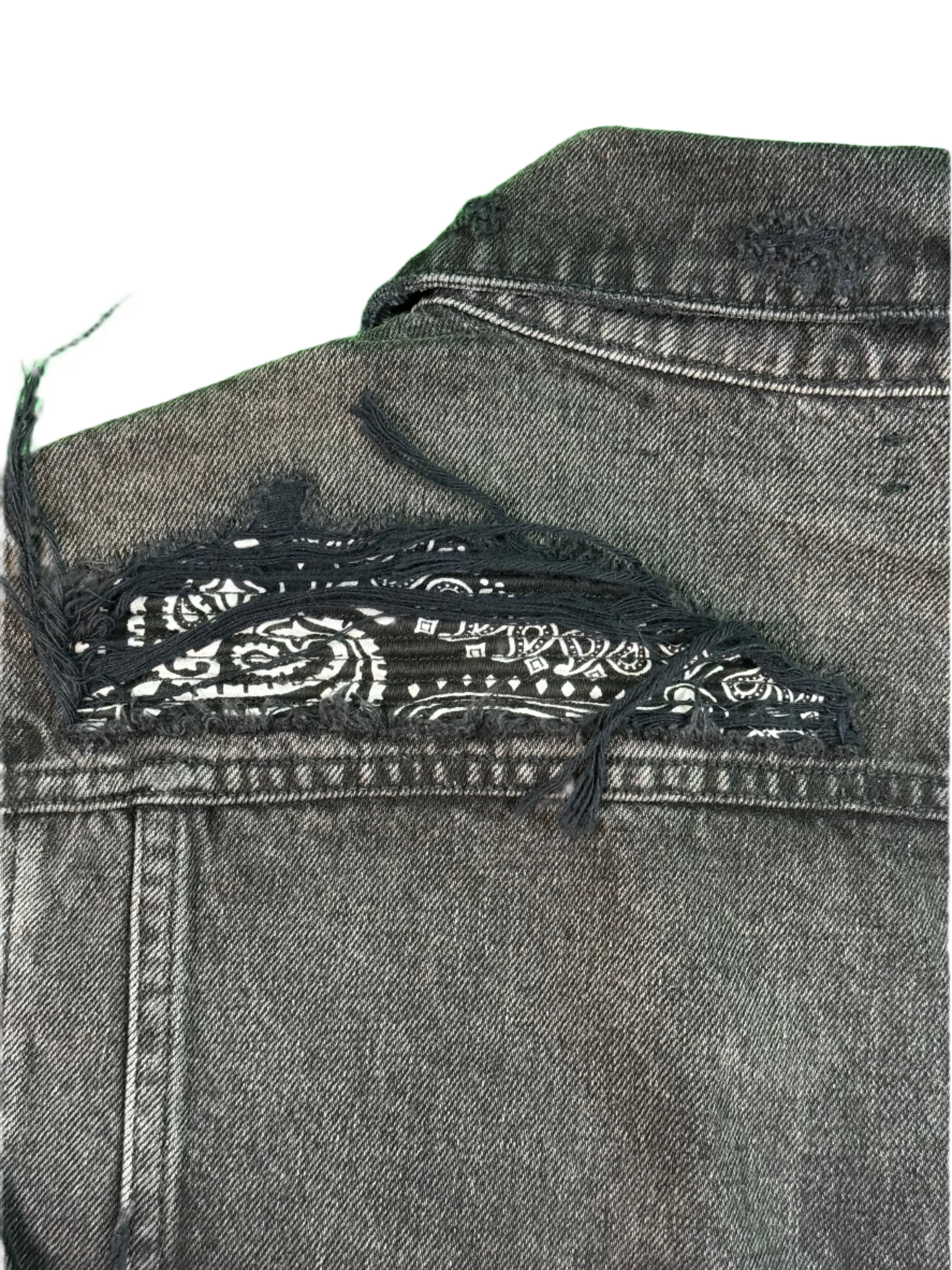 Amiri MX2 Black Paisley Denim Jacket