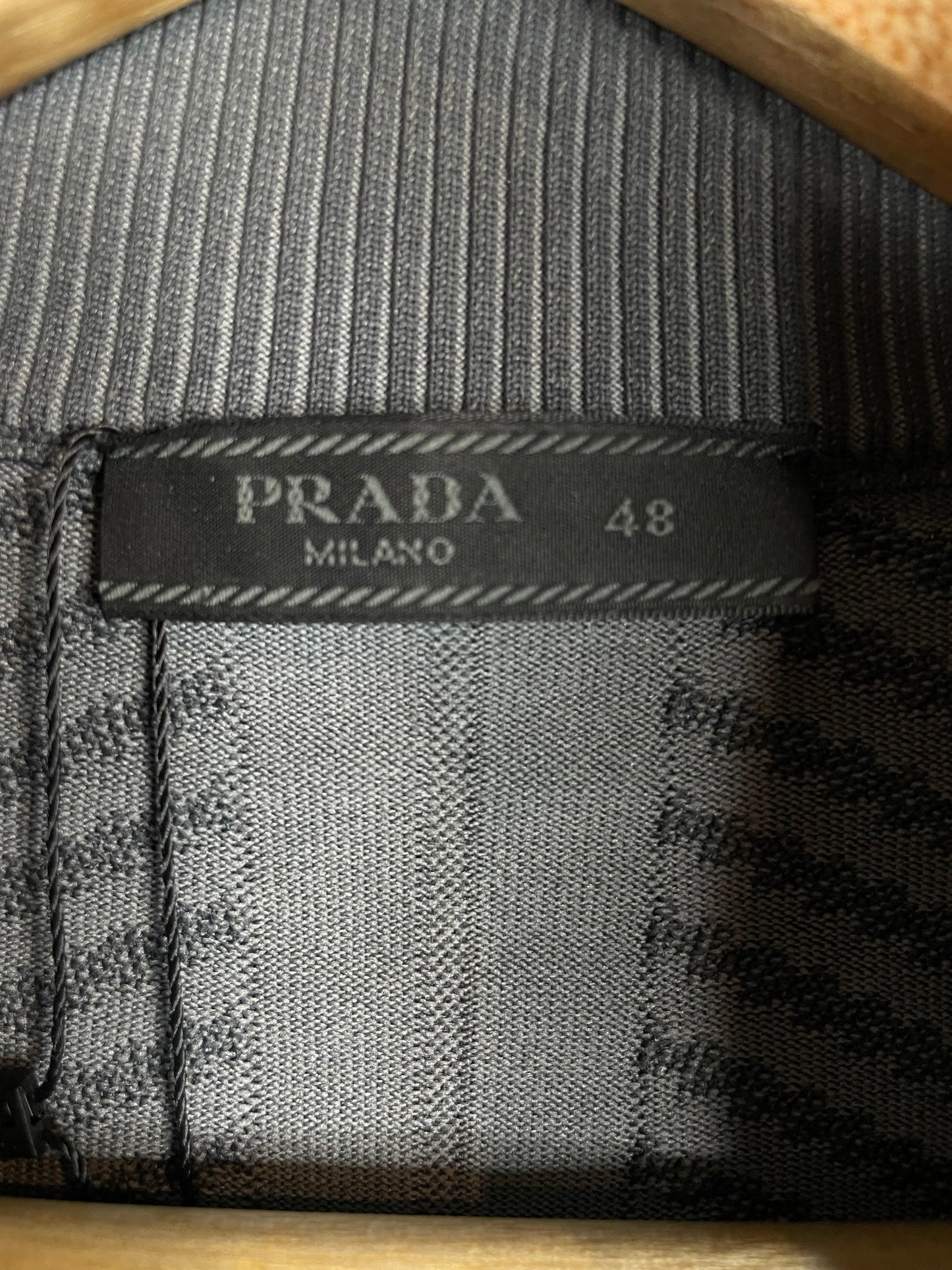 Prada Tech Knit Grey & Green Cardigan