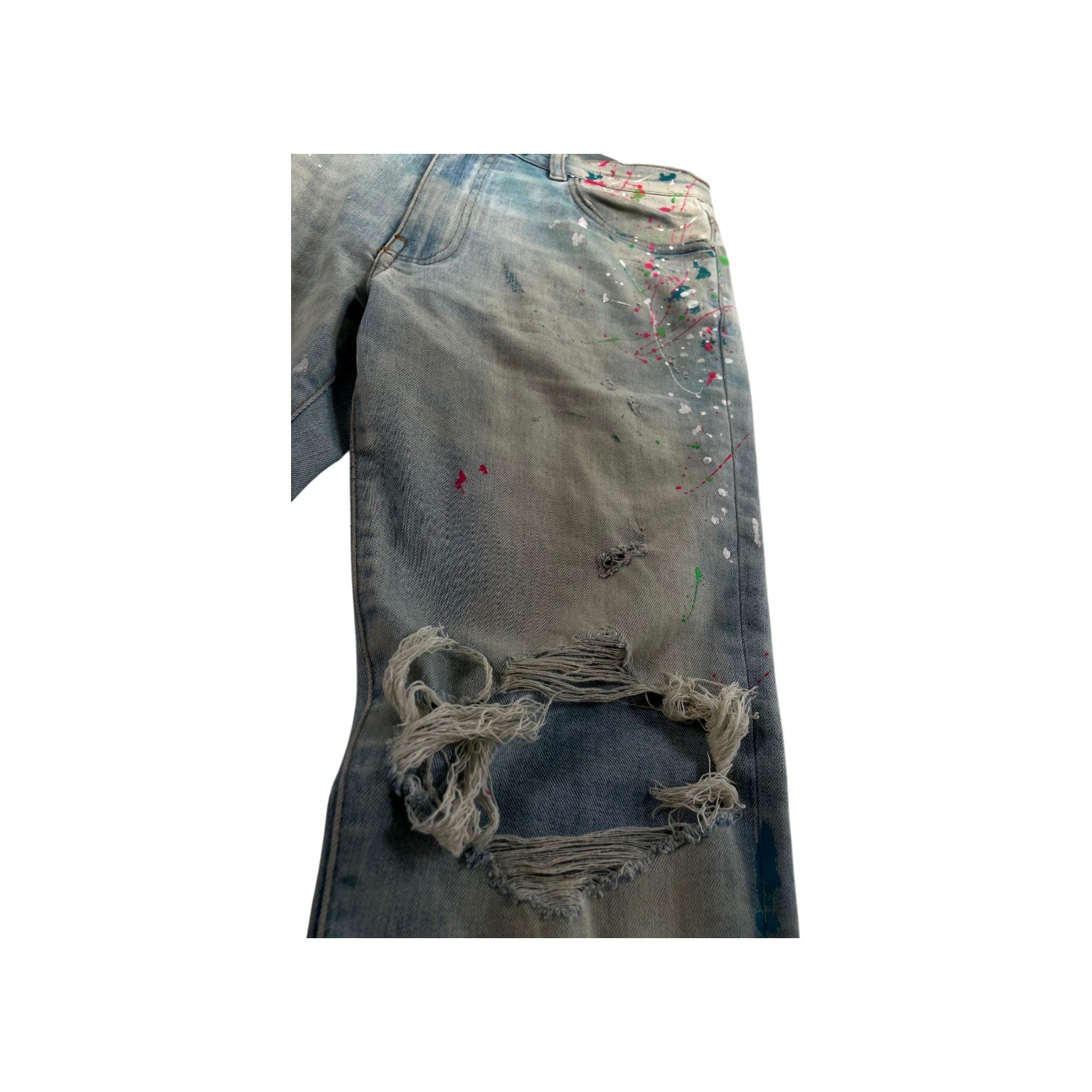 Amiri South Beach Splatter Light Wash Jeans