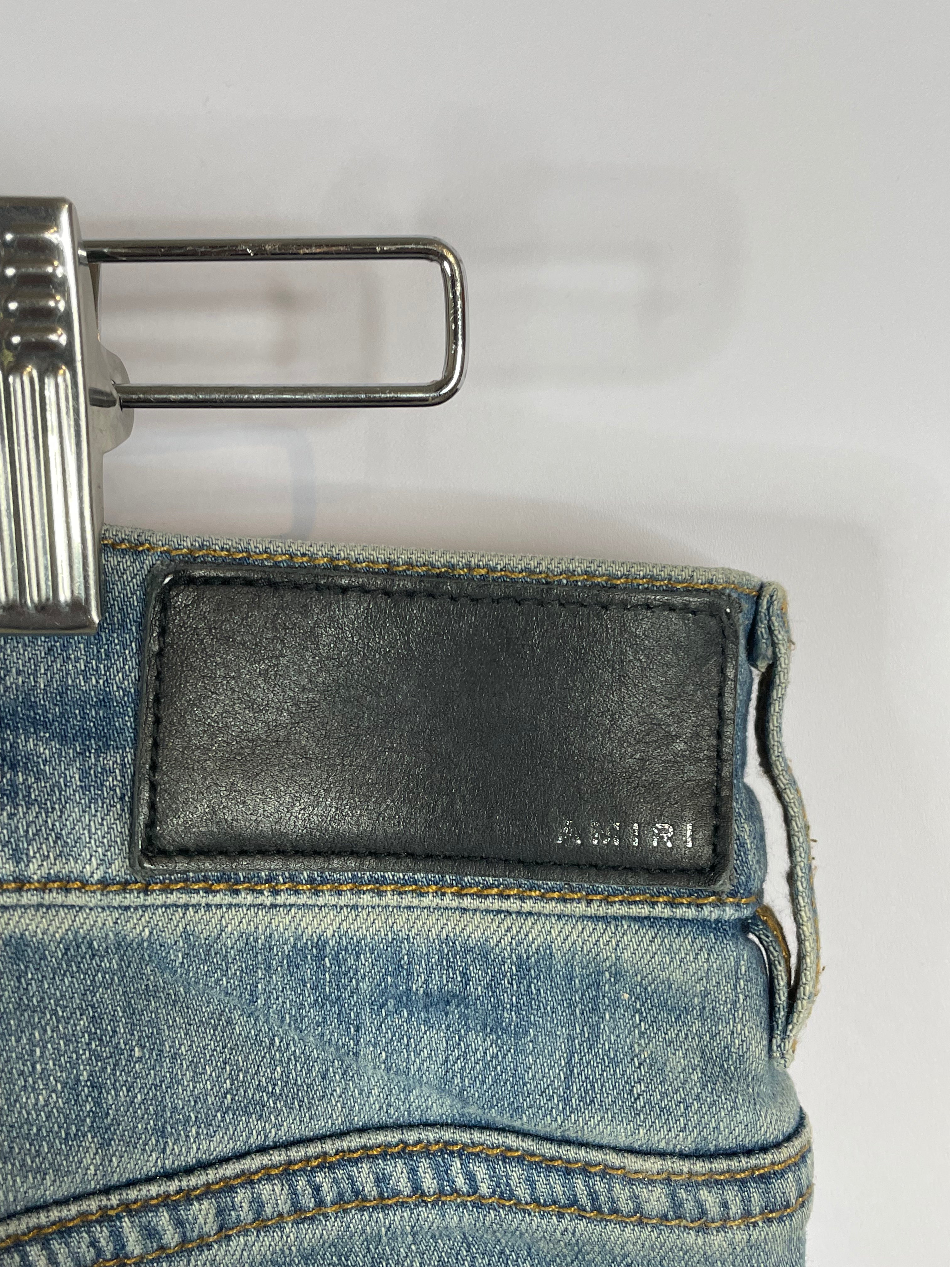 Amiri Jeans Light Wash Cheetah Thrasher Patch Used 36