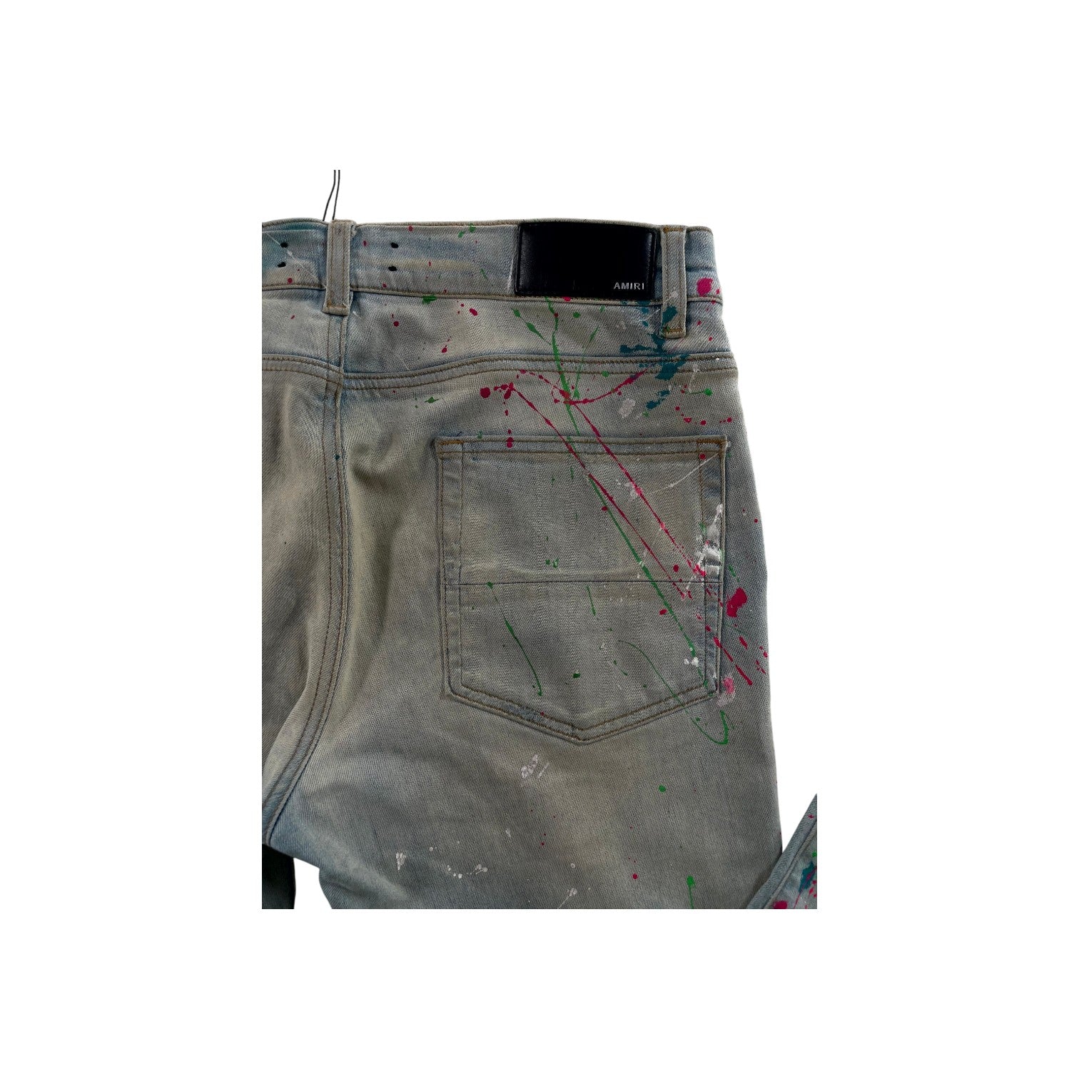 Amiri South Beach Splatter Light Wash Jeans