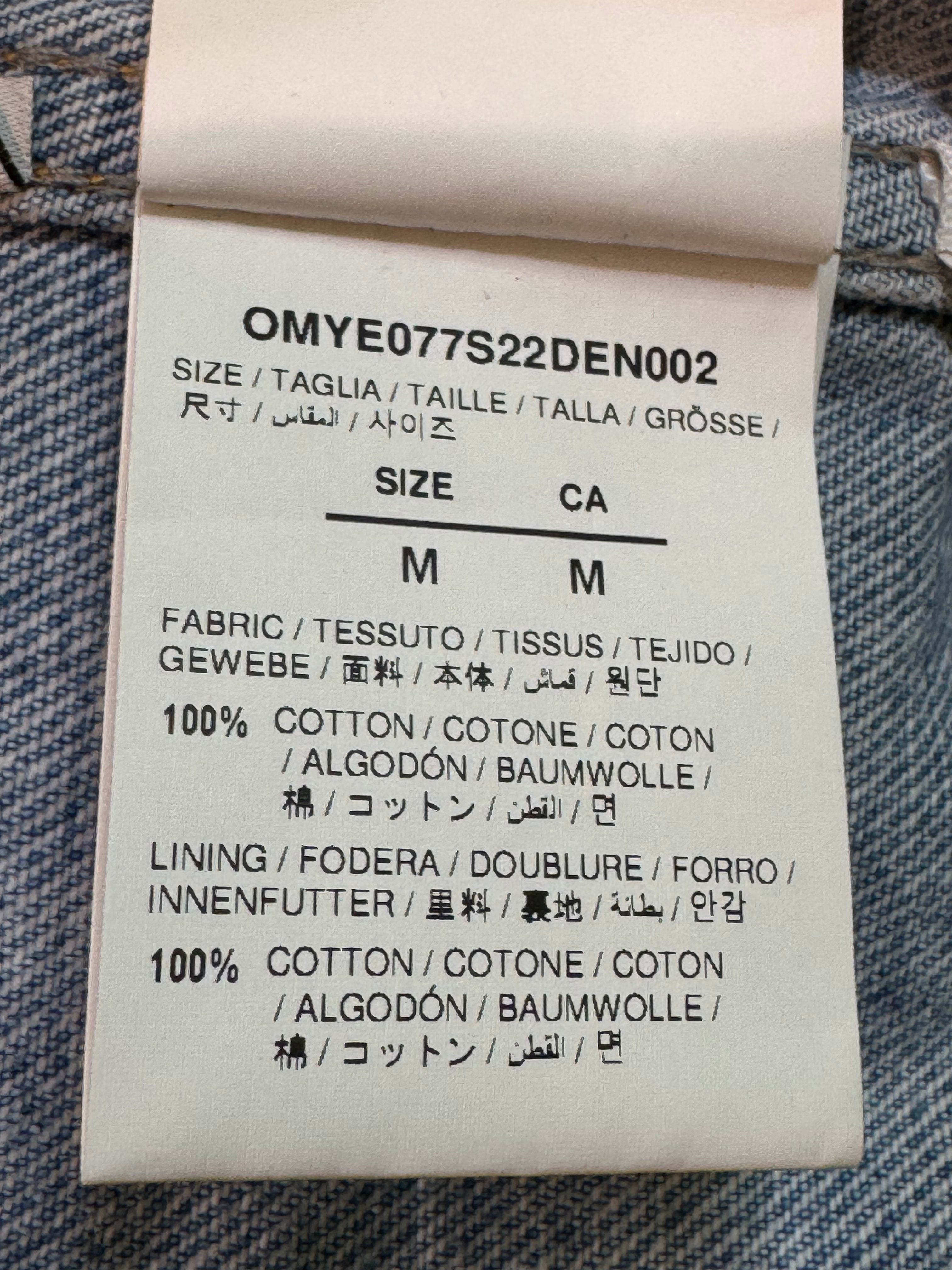 Off White Two Tone Denim Light Wash Blue Jacket