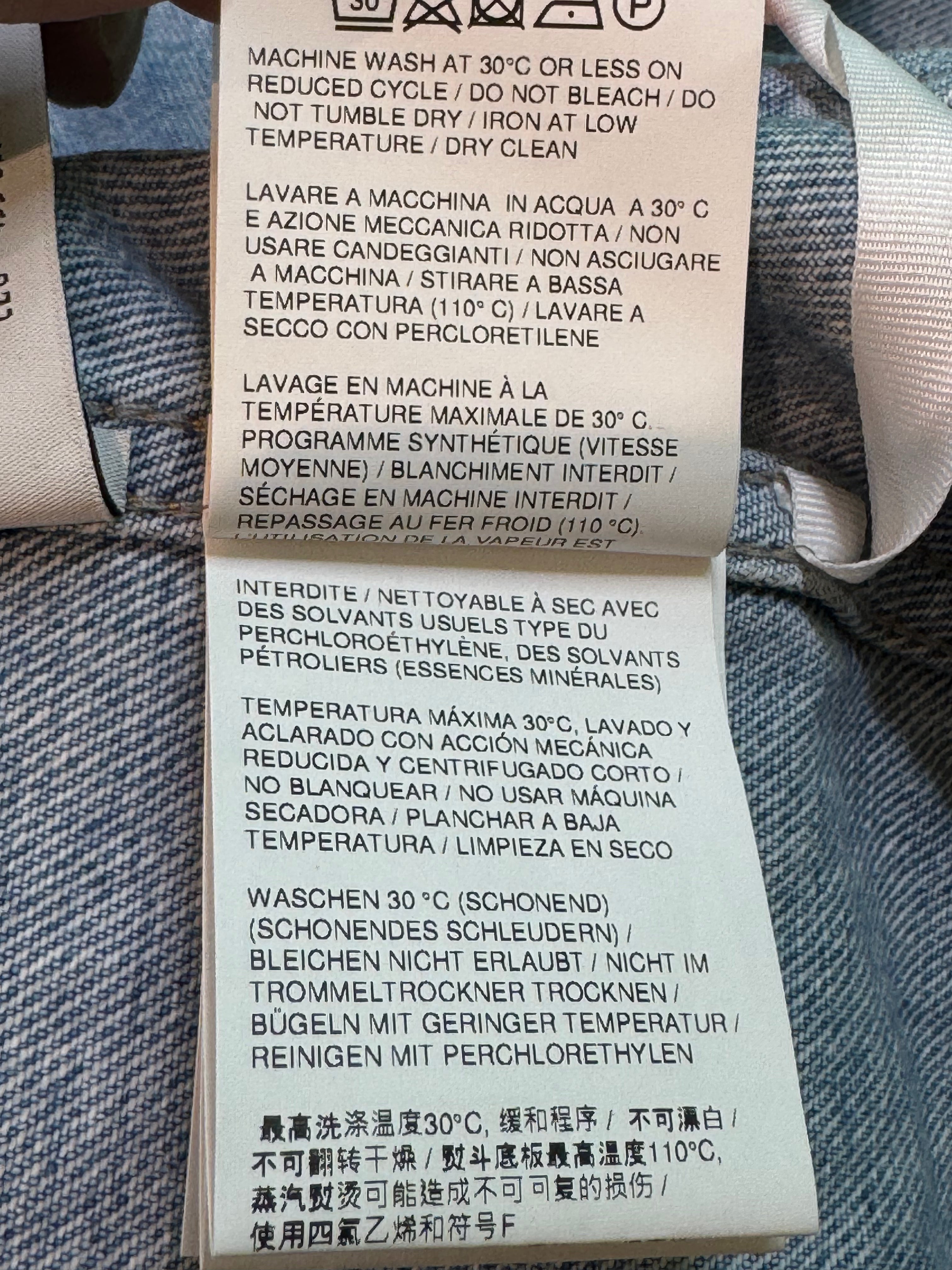 Off White Two Tone Denim Light Wash Blue Jacket