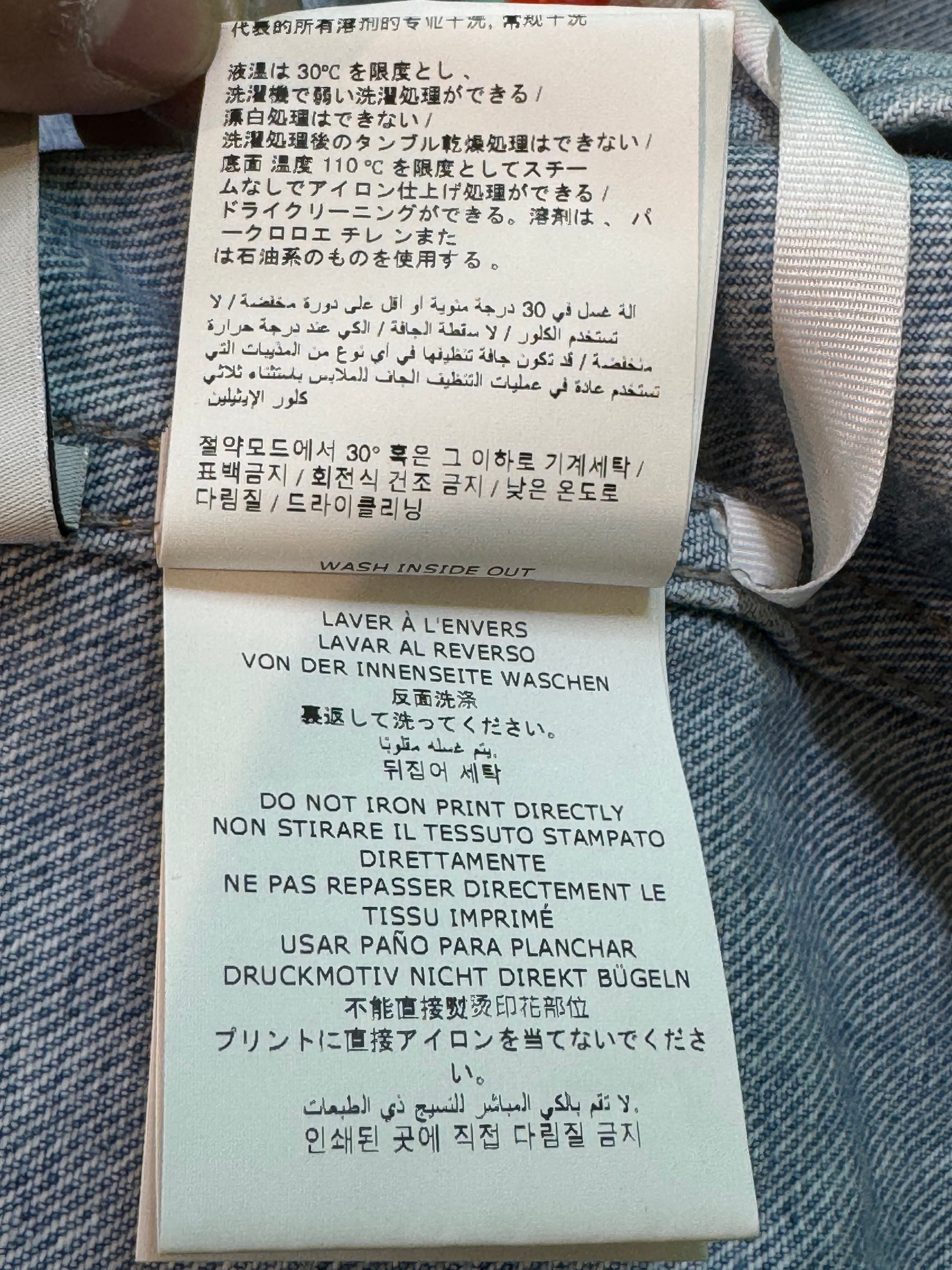 Off White Two Tone Denim Light Wash Blue Jacket