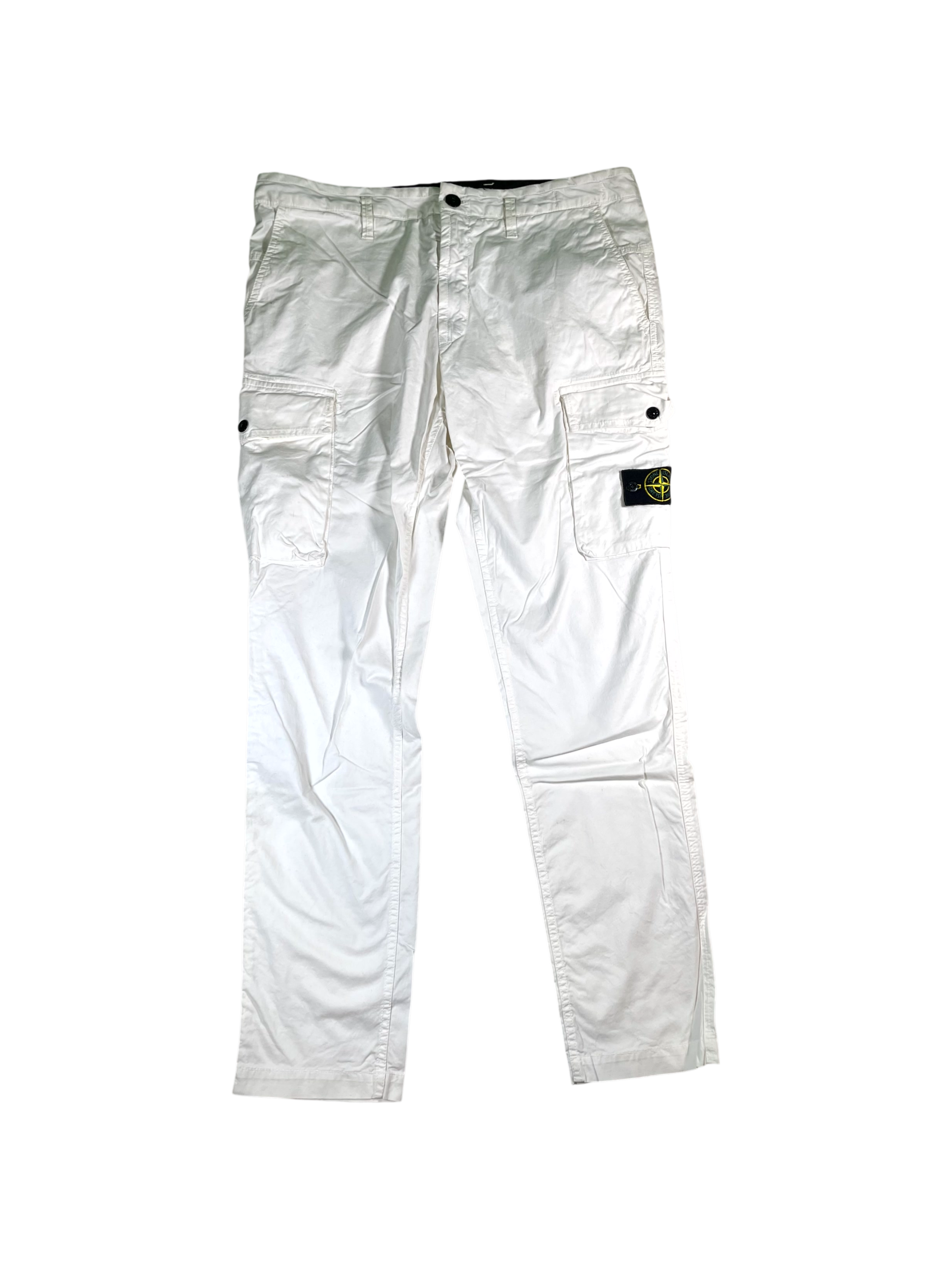 Stone Island White Cargo Pants