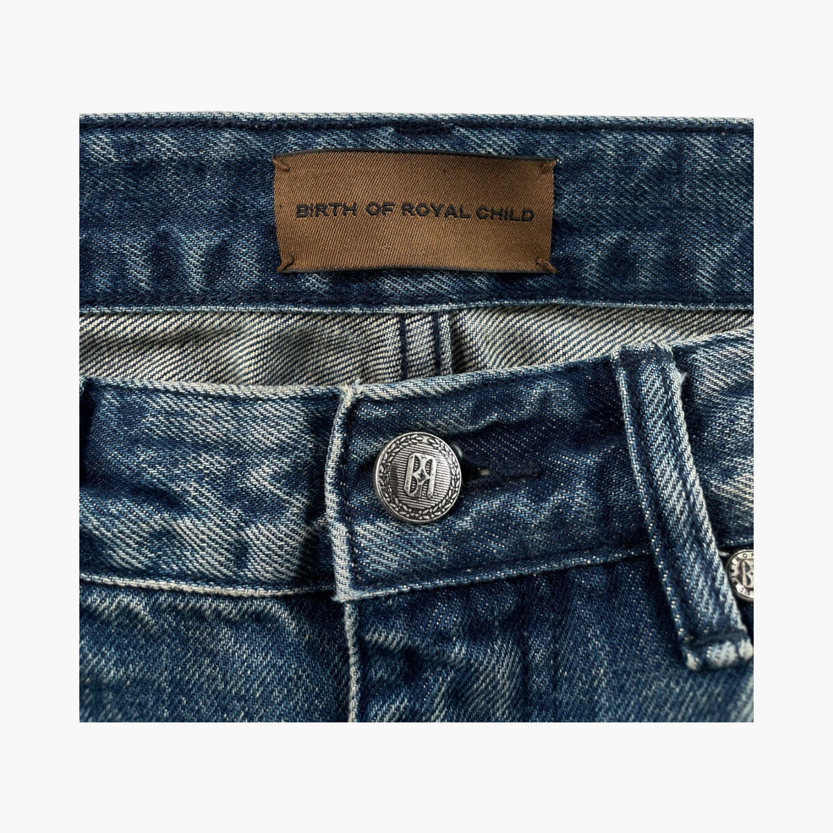 Birth Of A Royal Child Patchwork Faded Jeans