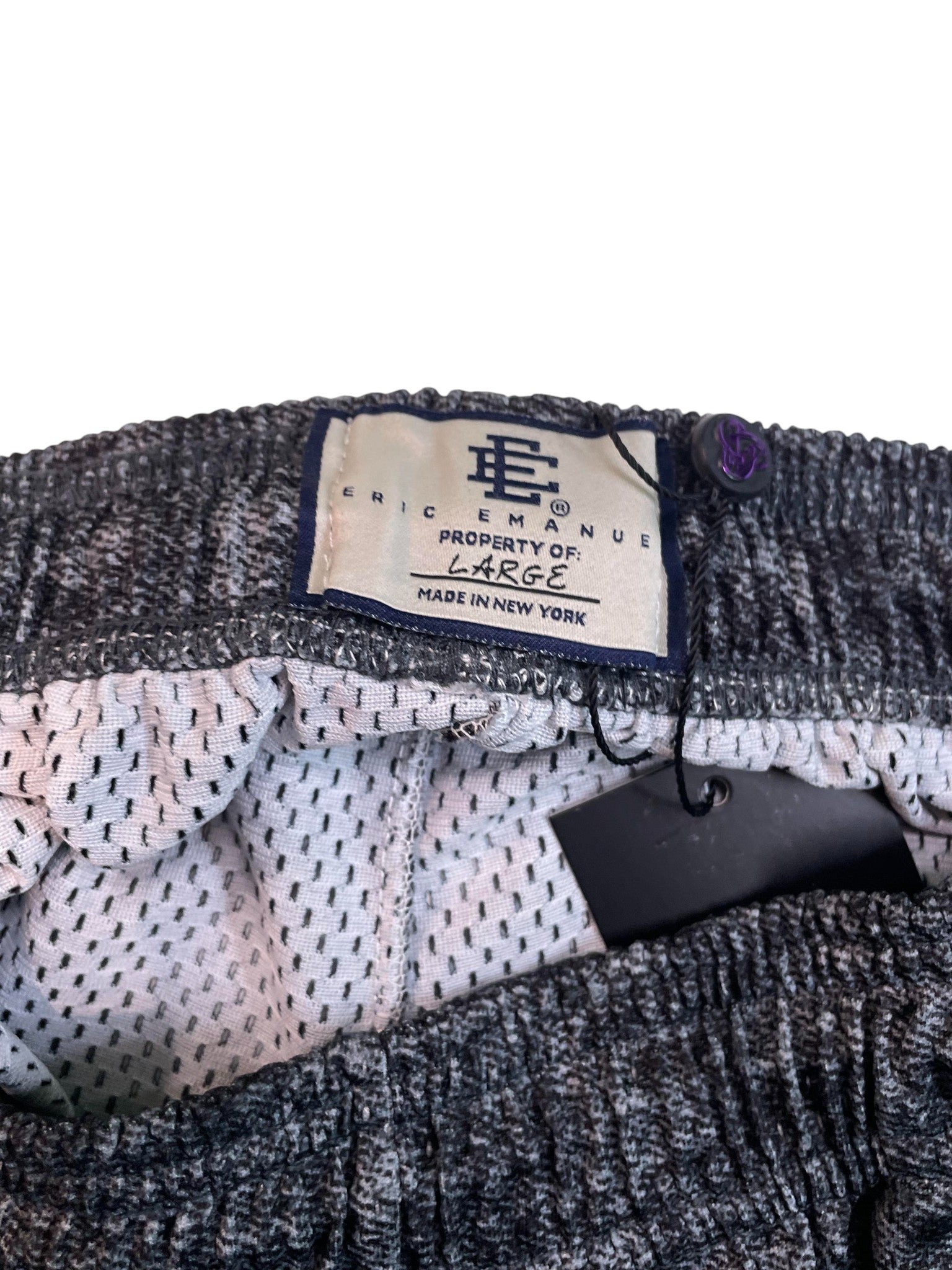 Eric Emanuel Charcoal & Cream Baggy Shorts