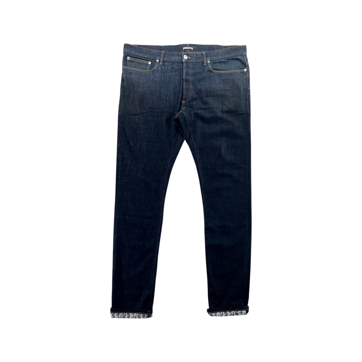 Dior Selvedge Cuff Logo Navy Jeans