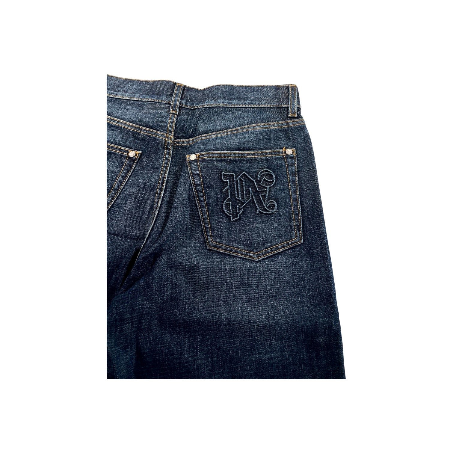 Palm Angels Double Knee Navy Jeans