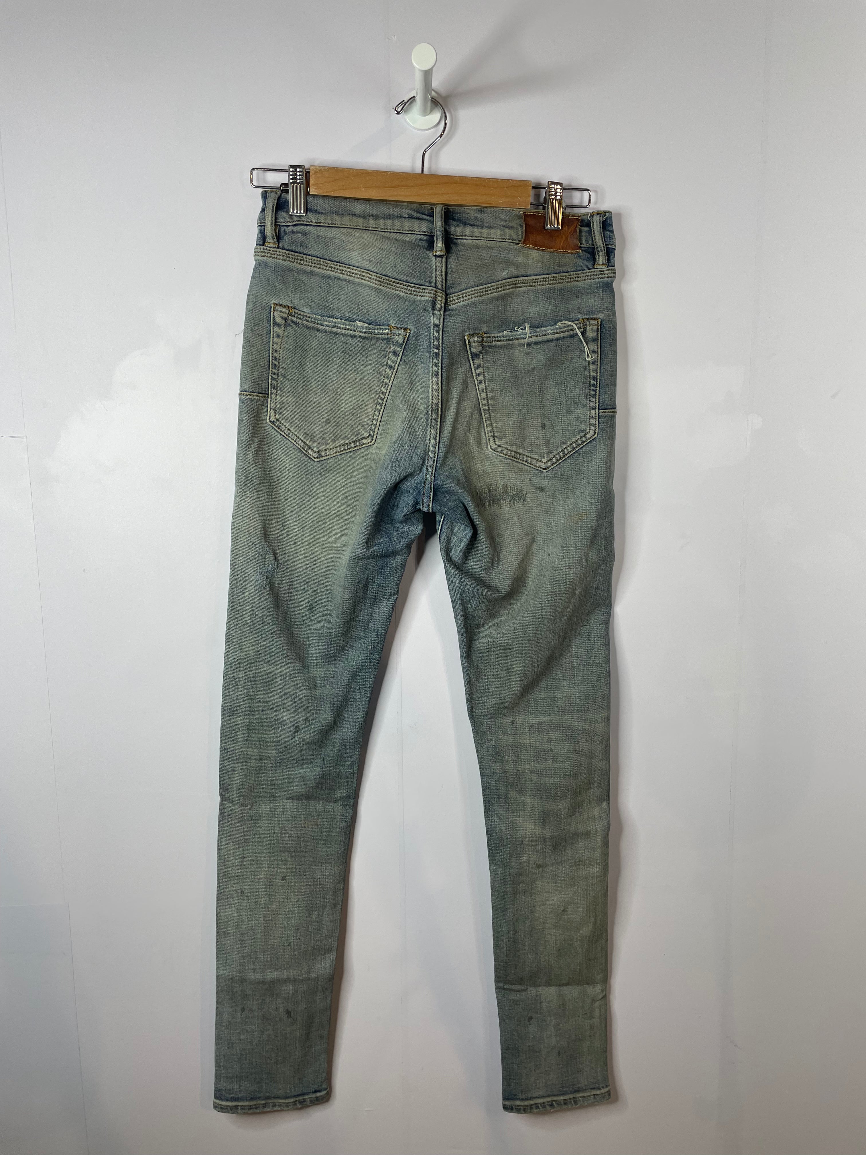 Purple Brand Light Wash Ripped Blue Jeans