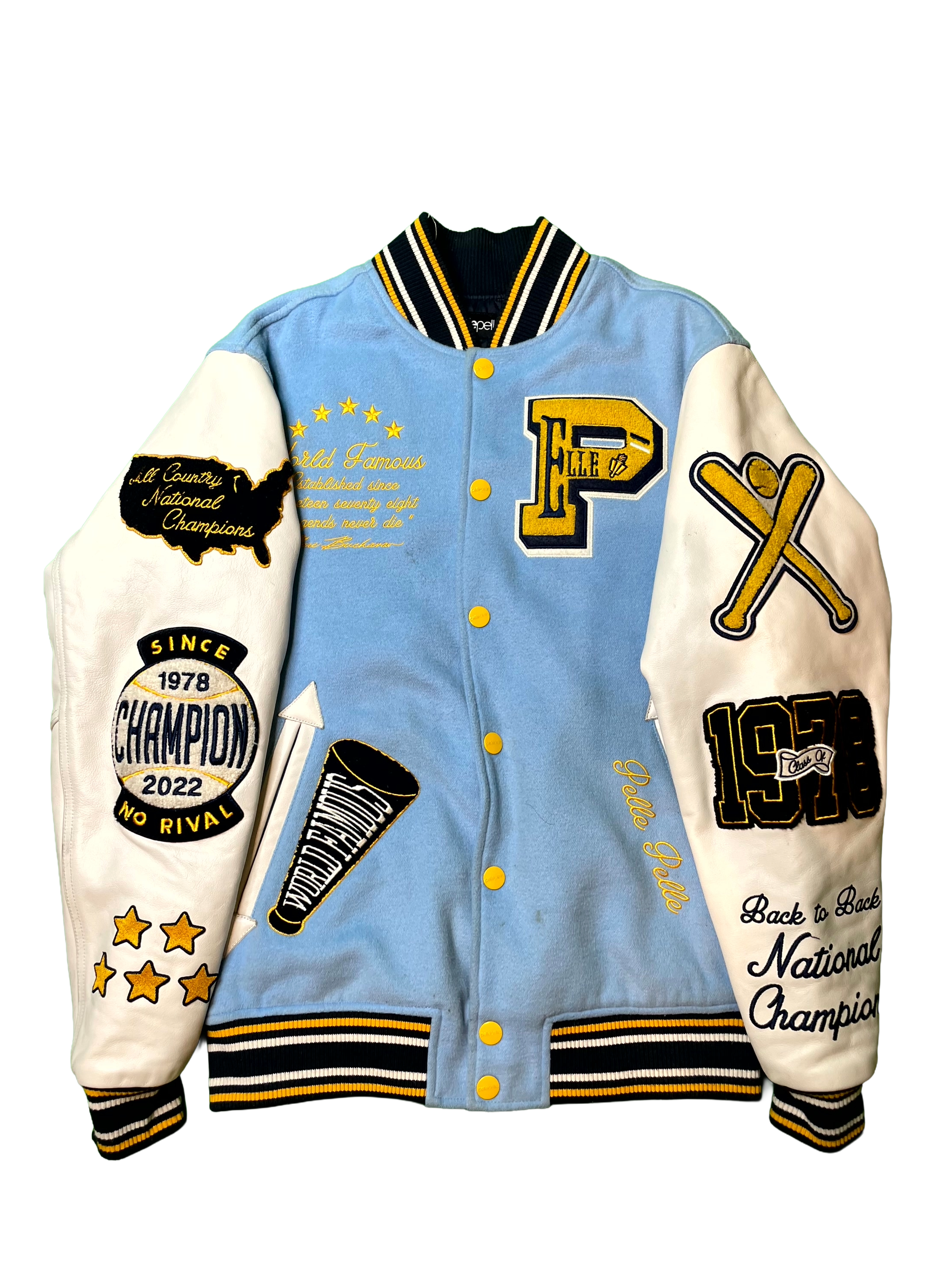 Pelle Pelle Varsity Blue & Yellow Jacket