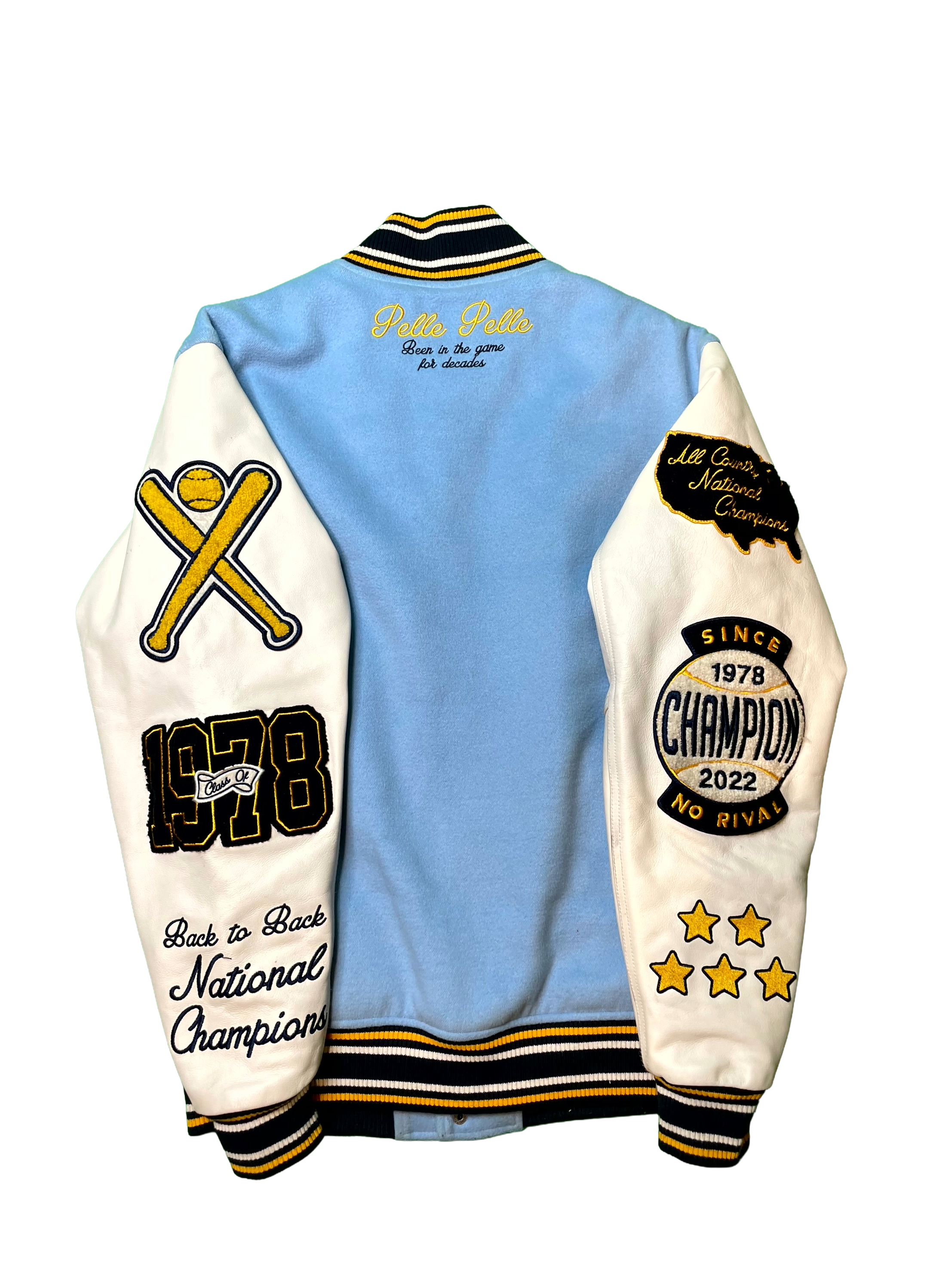 Pelle Pelle Varsity Blue & Yellow Jacket