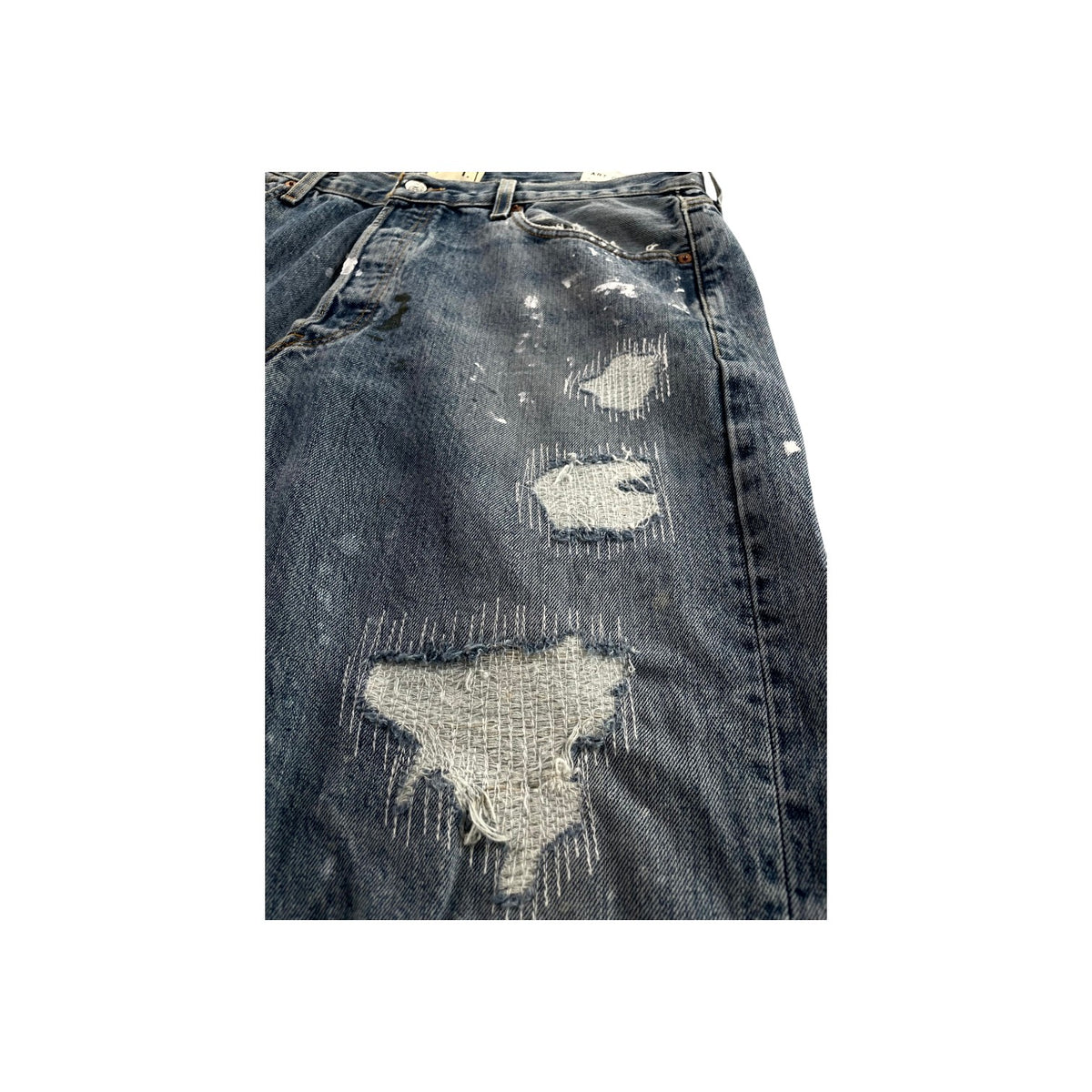 Gallery Dept Distressed Splatter Light Wash Jeans
