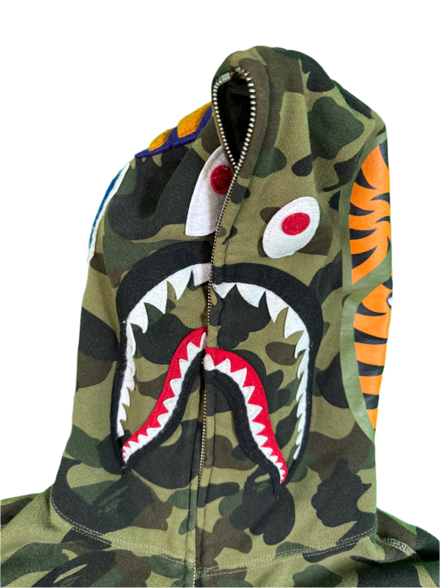 BAPE Green Camo Shark Zip Up Hoodie