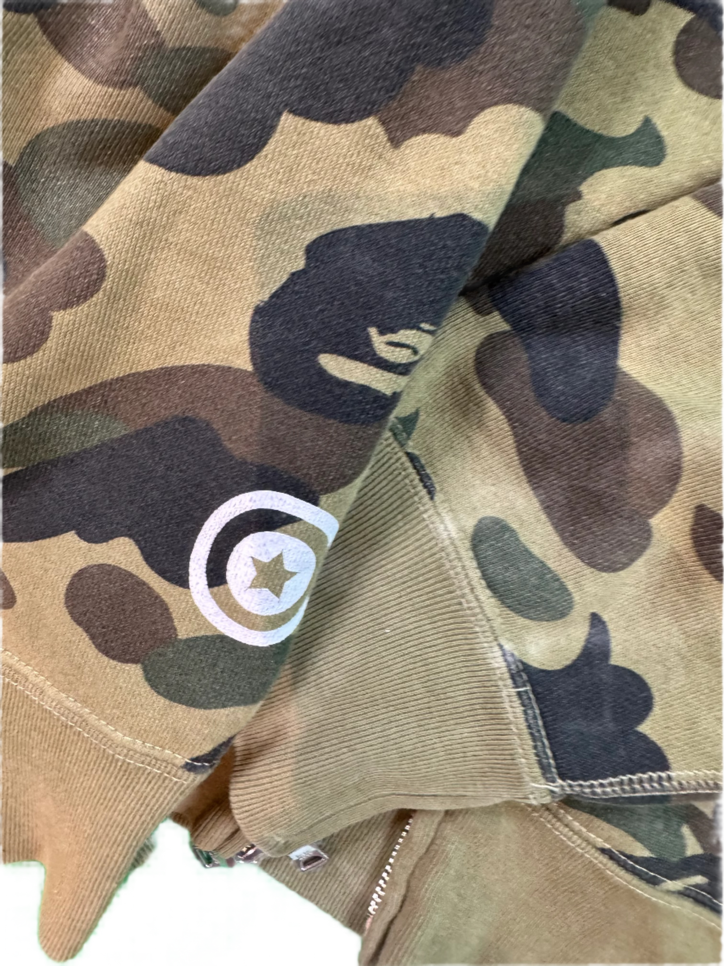 BAPE Green Camo Shark Zip Up Hoodie