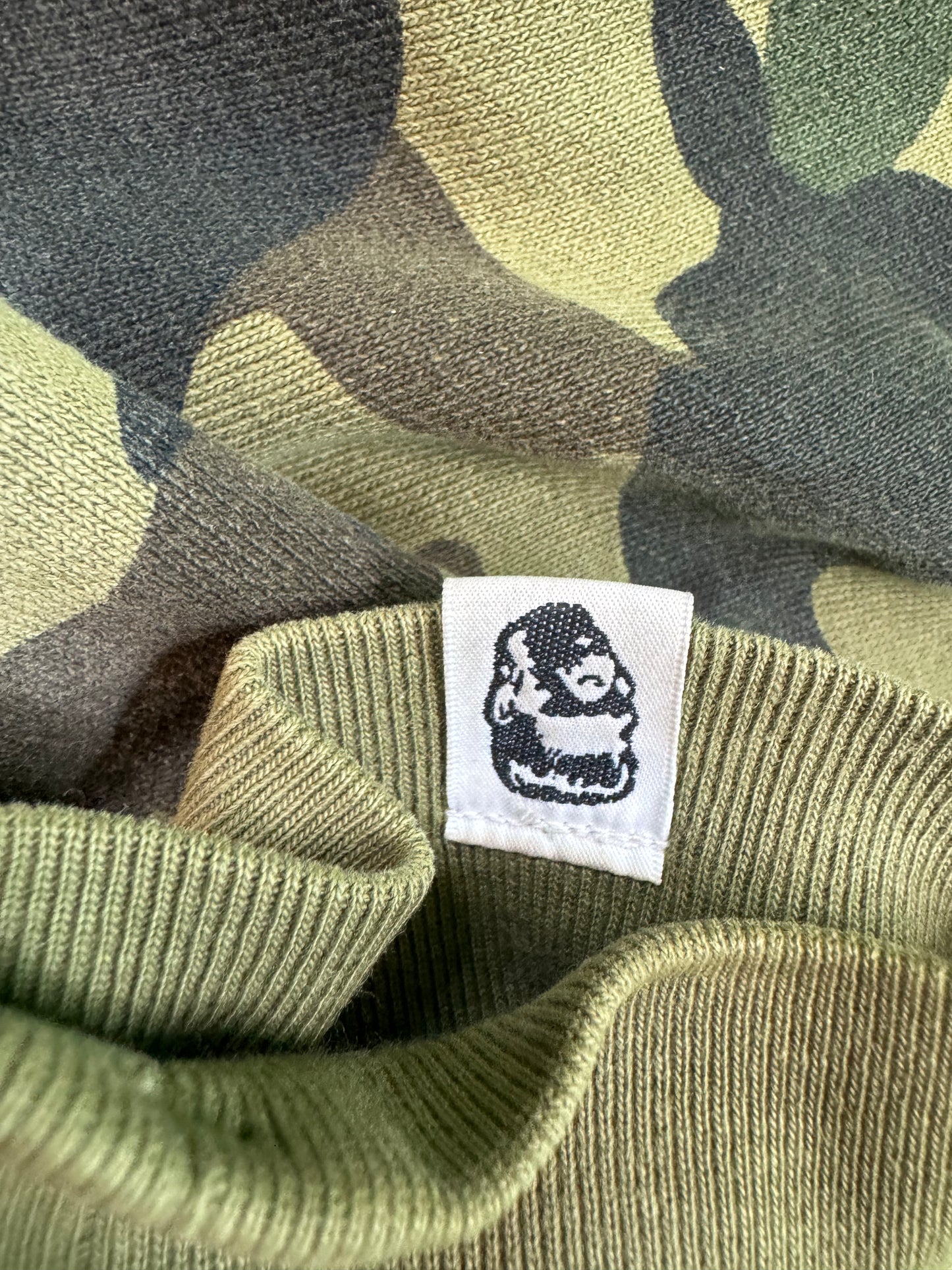 BAPE Green Camo Shark Zip Up Hoodie