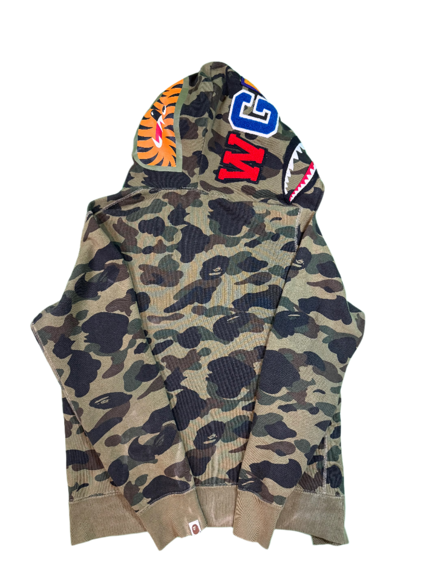 BAPE Green Camo Shark Zip Up Hoodie