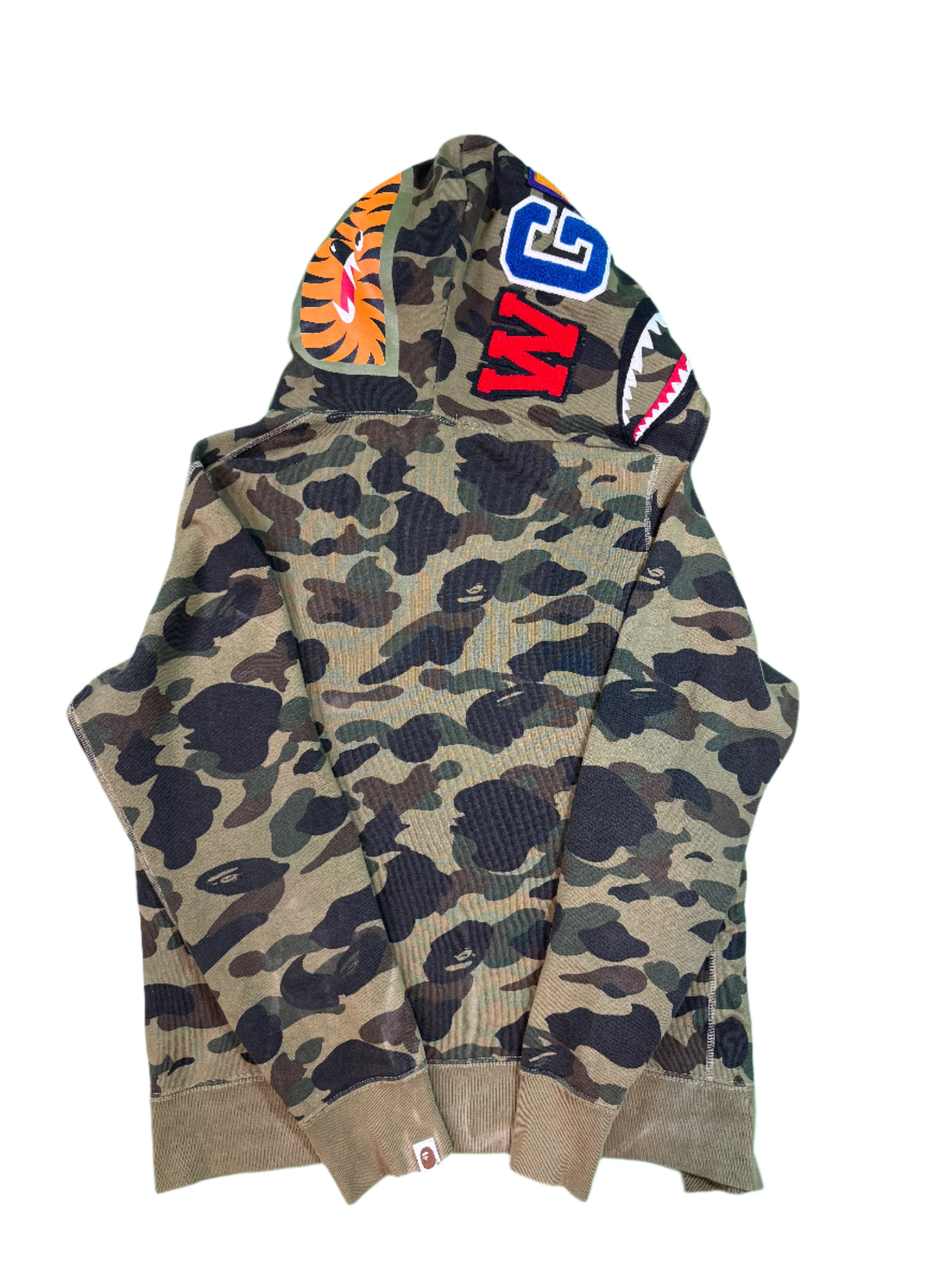 BAPE Green Camo Shark Zip Up Hoodie
