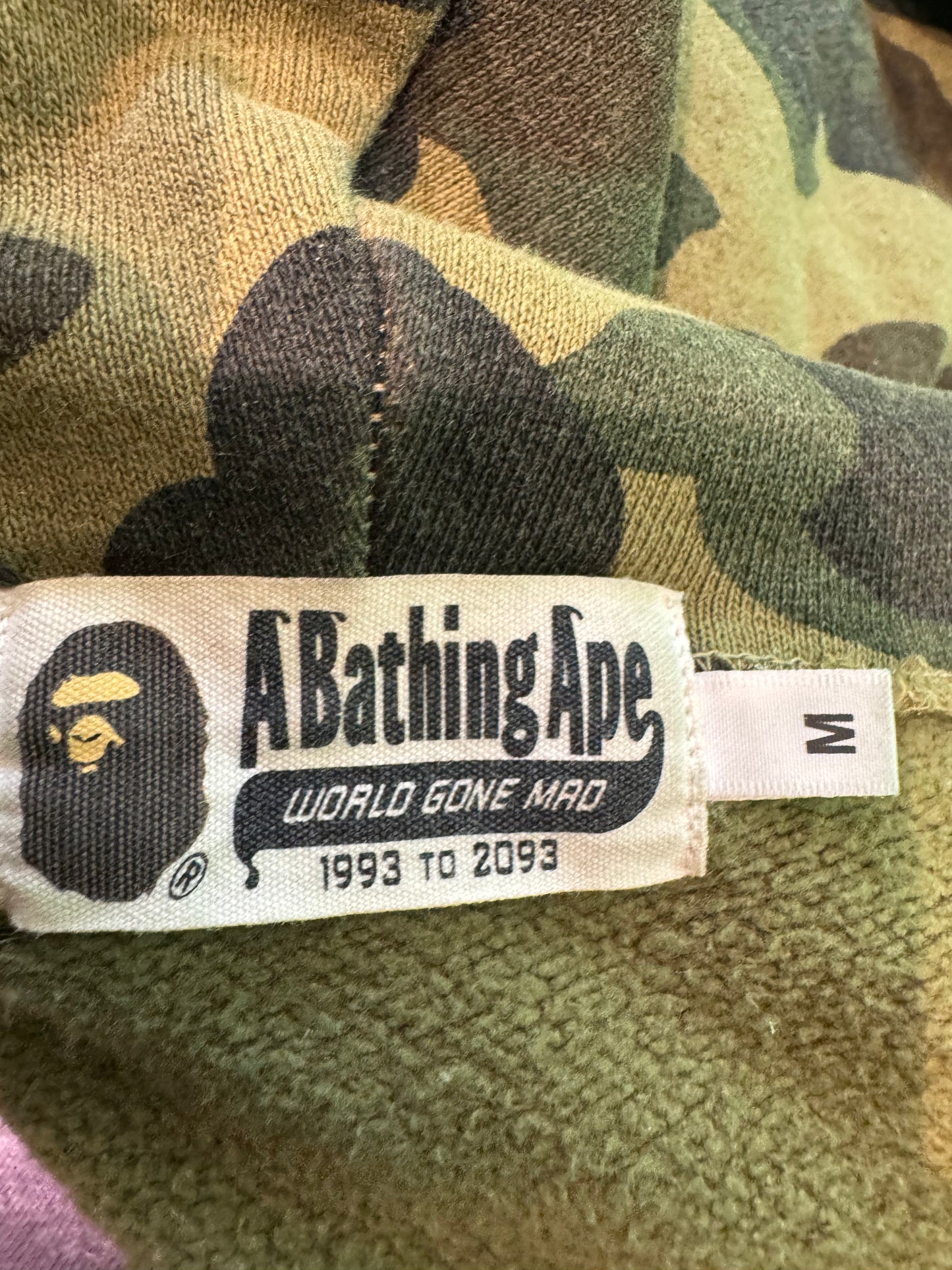 BAPE Green Camo Shark Zip Up Hoodie