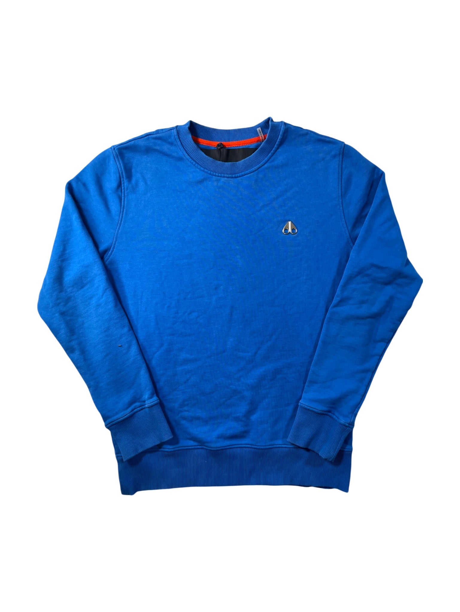 Moose Knuckles Metal Plate Crewneck Blue Sweater