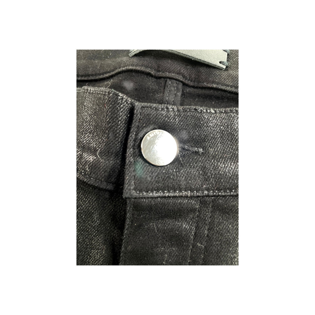 Amiri Staggered Side Logo Black Wax Jeans