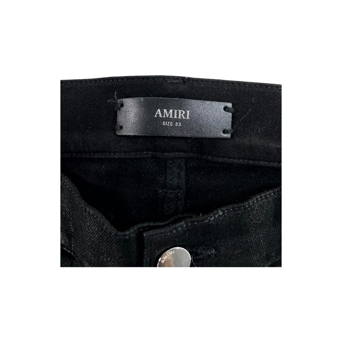 Amiri Staggered Side Logo Black Wax Jeans