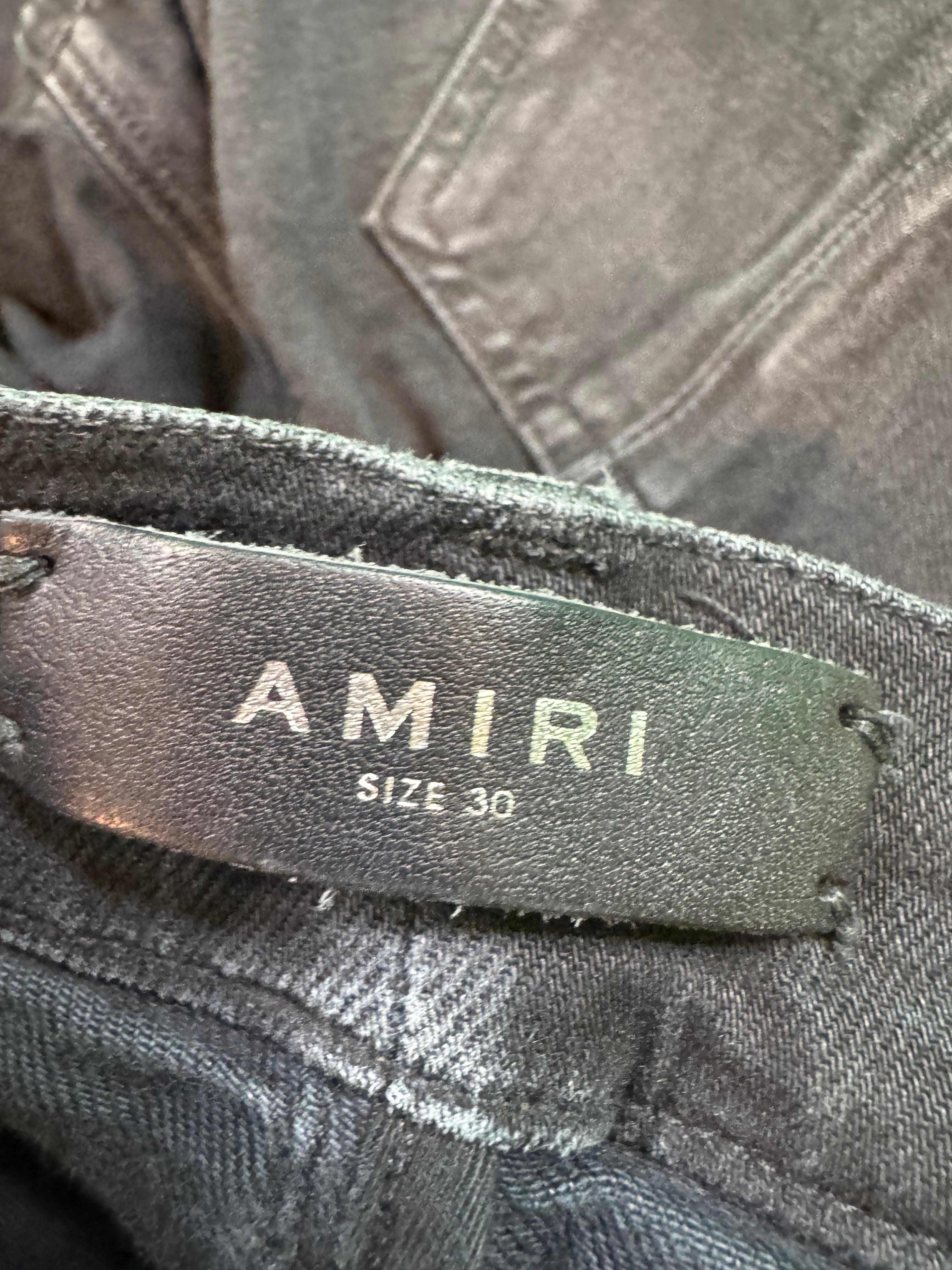 Amiri Thrasher Ripped Knee Black Jeans