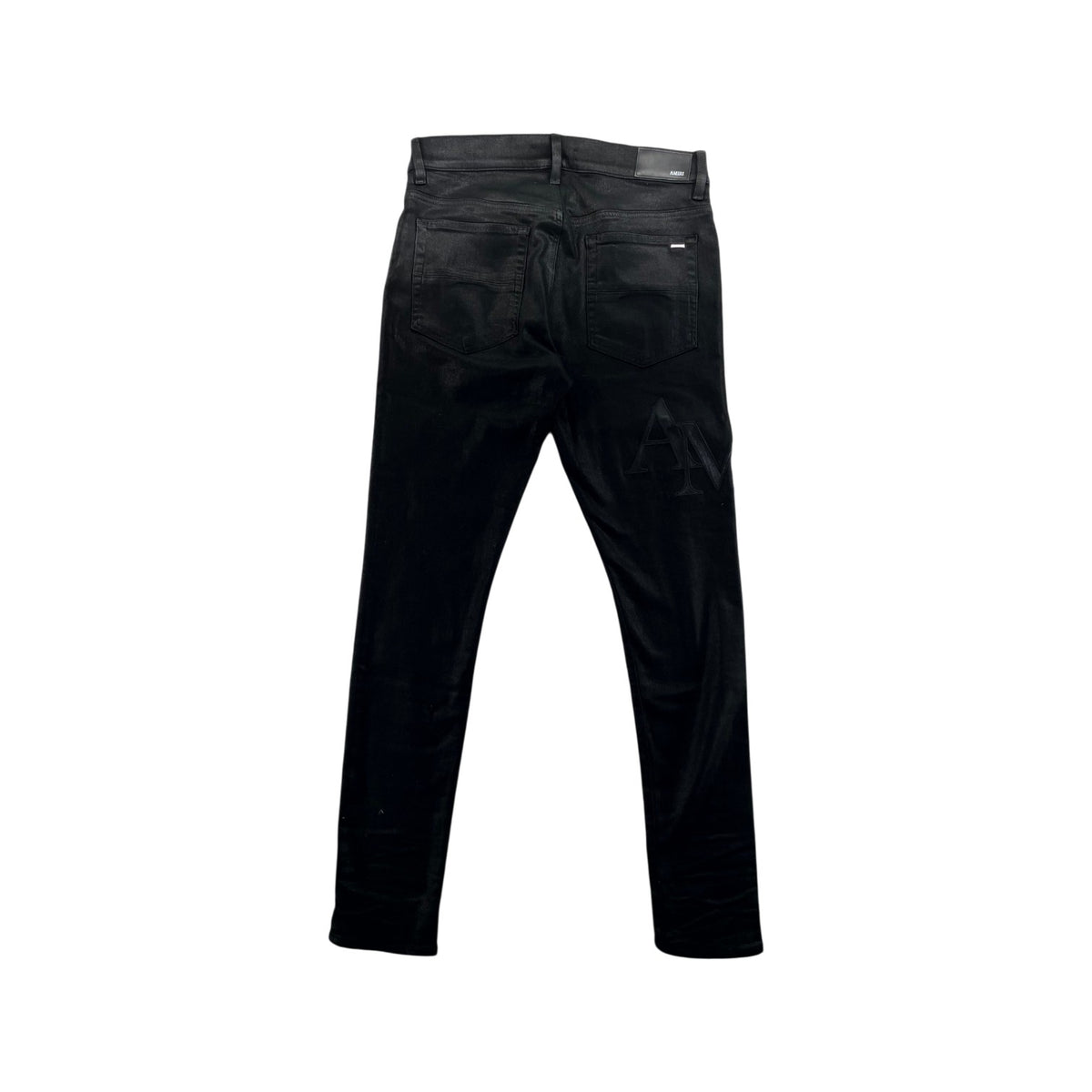 Amiri Staggered Side Logo Black Wax Jeans