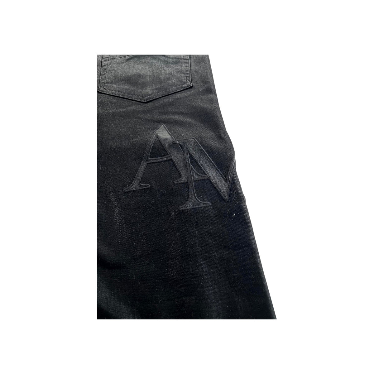 Amiri Staggered Side Logo Black Wax Jeans